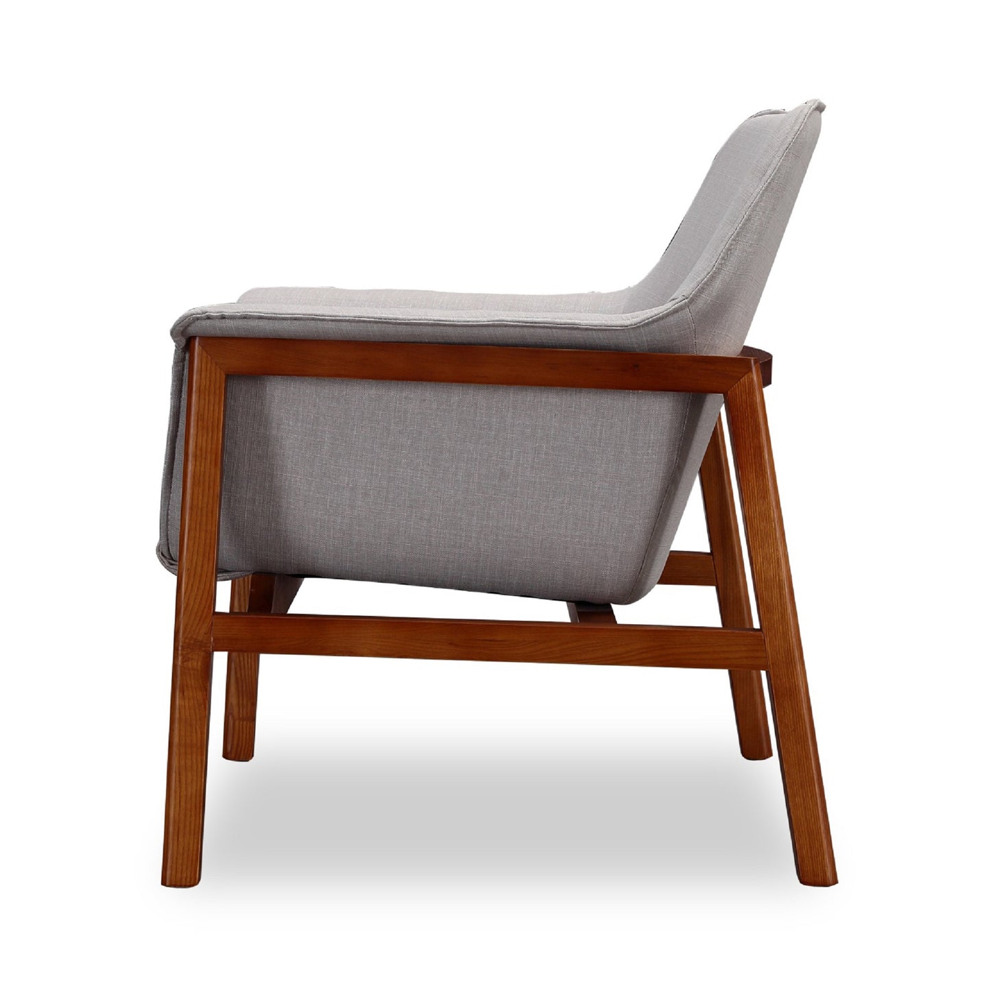 Miller Mid-Century Modern Linen Weave Accent Armchair in Gray - Set of 2 2-AC007-GY
