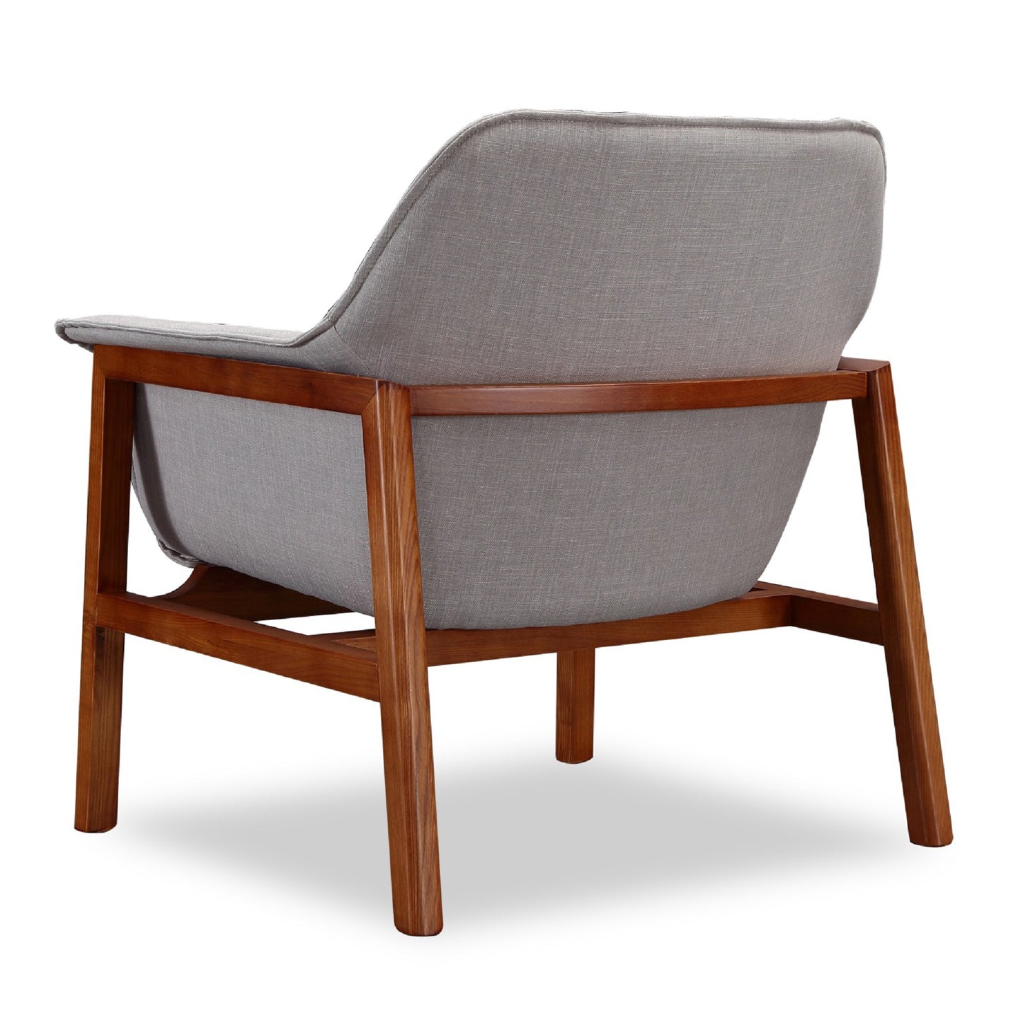 Miller Mid-Century Modern Linen Weave Accent Armchair in Gray - Set of 2 2-AC007-GY