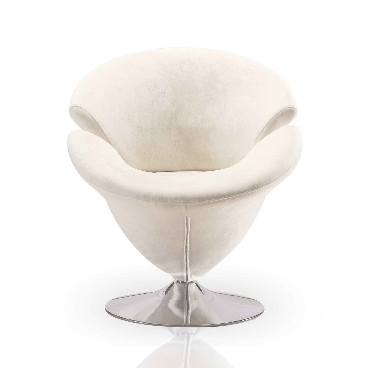 Tulip Modern Velvet Swivel Lounge Chair in White - Set of 2 2-AC029-WH