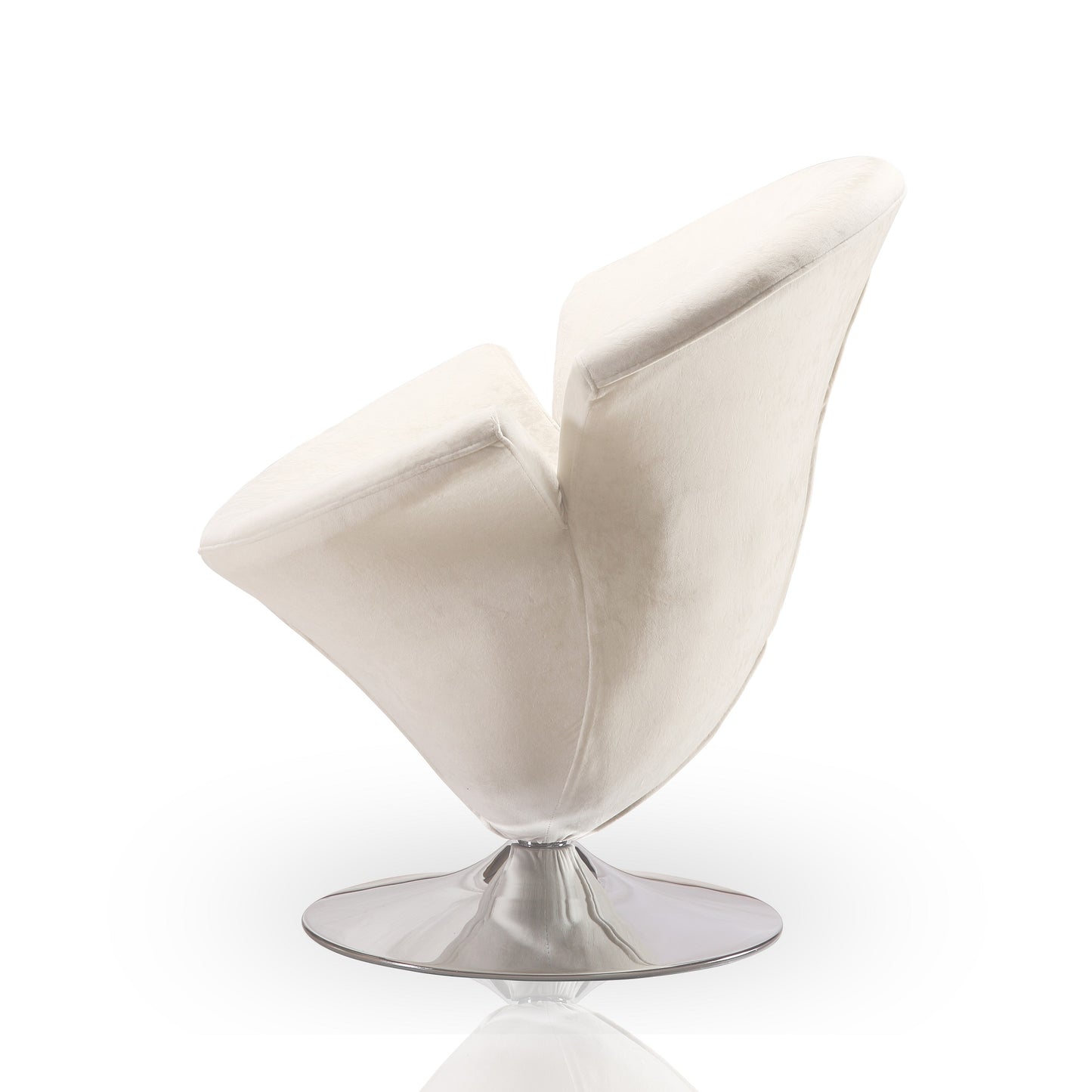 Tulip Modern Velvet Swivel Lounge Chair in White - Set of 2 2-AC029-WH