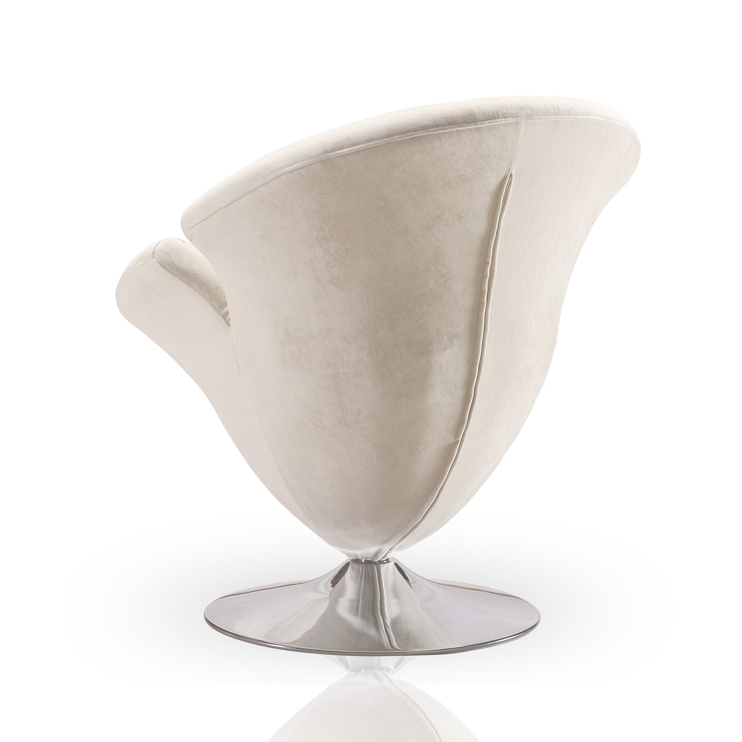 Tulip Modern Velvet Swivel Lounge Chair in White - Set of 2 2-AC029-WH
