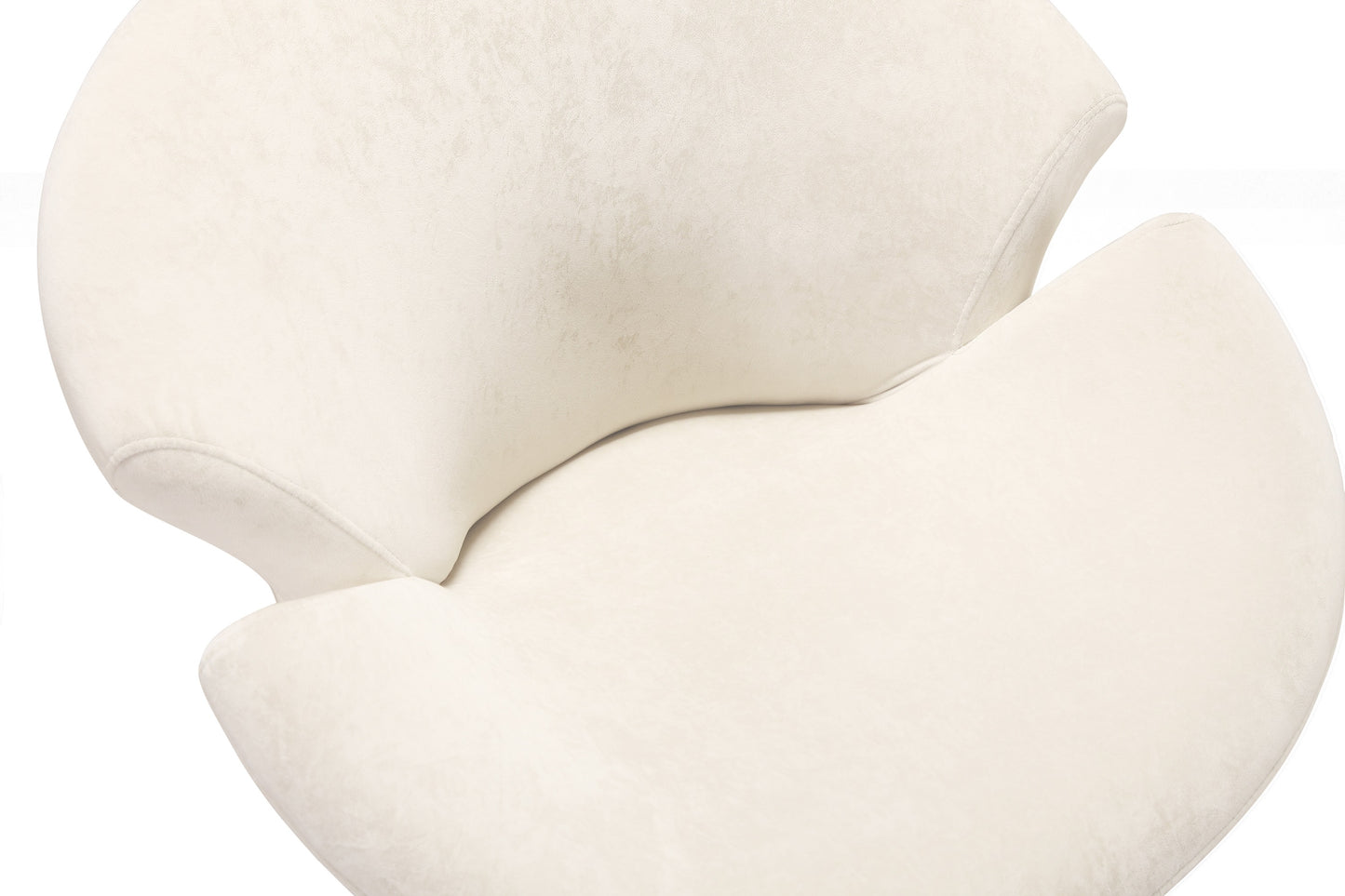 Tulip Modern Velvet Swivel Lounge Chair in White - Set of 2 2-AC029-WH