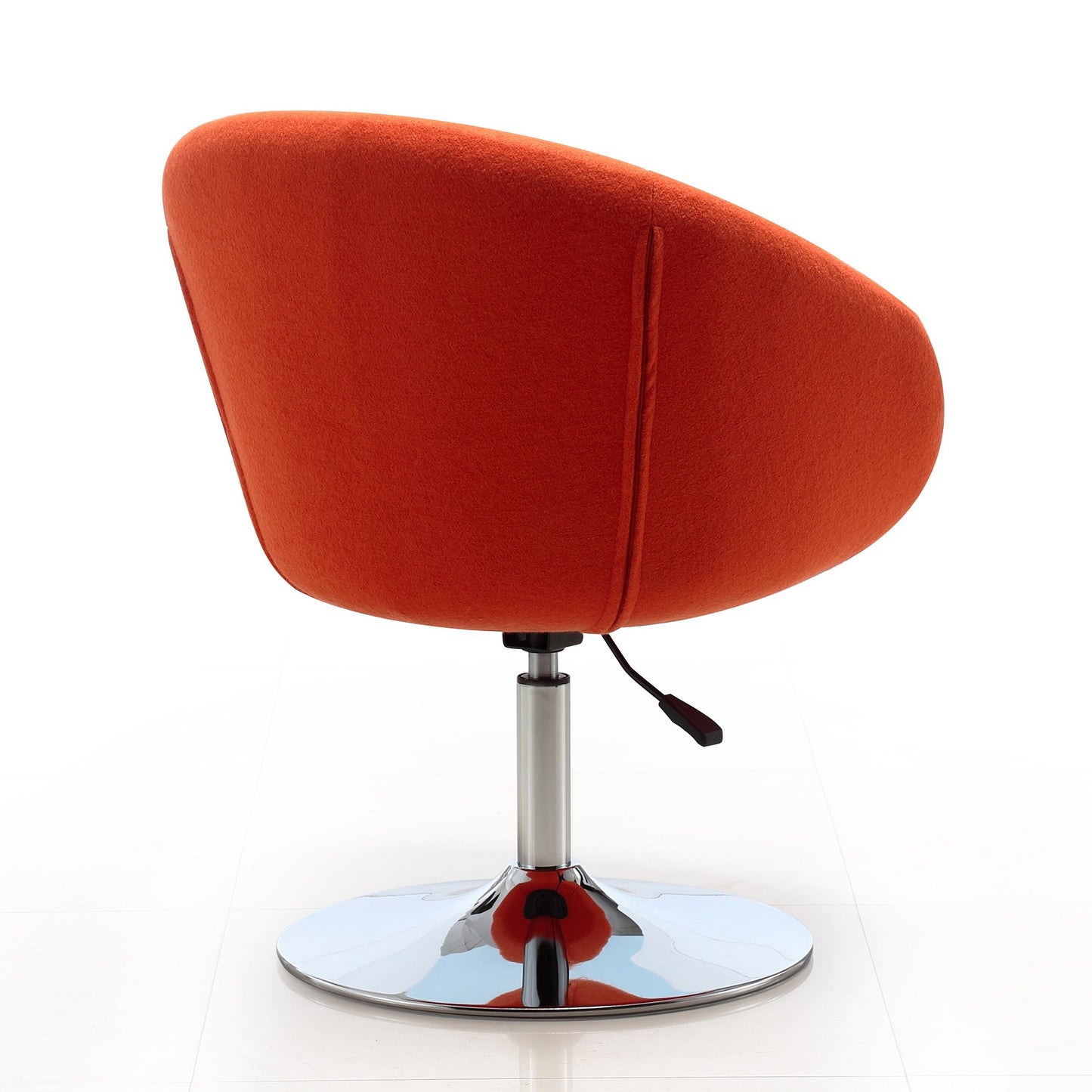 Manhattan Comfort Hopper Orange and Polished Chrome Wool Blend Adjustable Height Chair (Set of 2) 2-AC036-OR