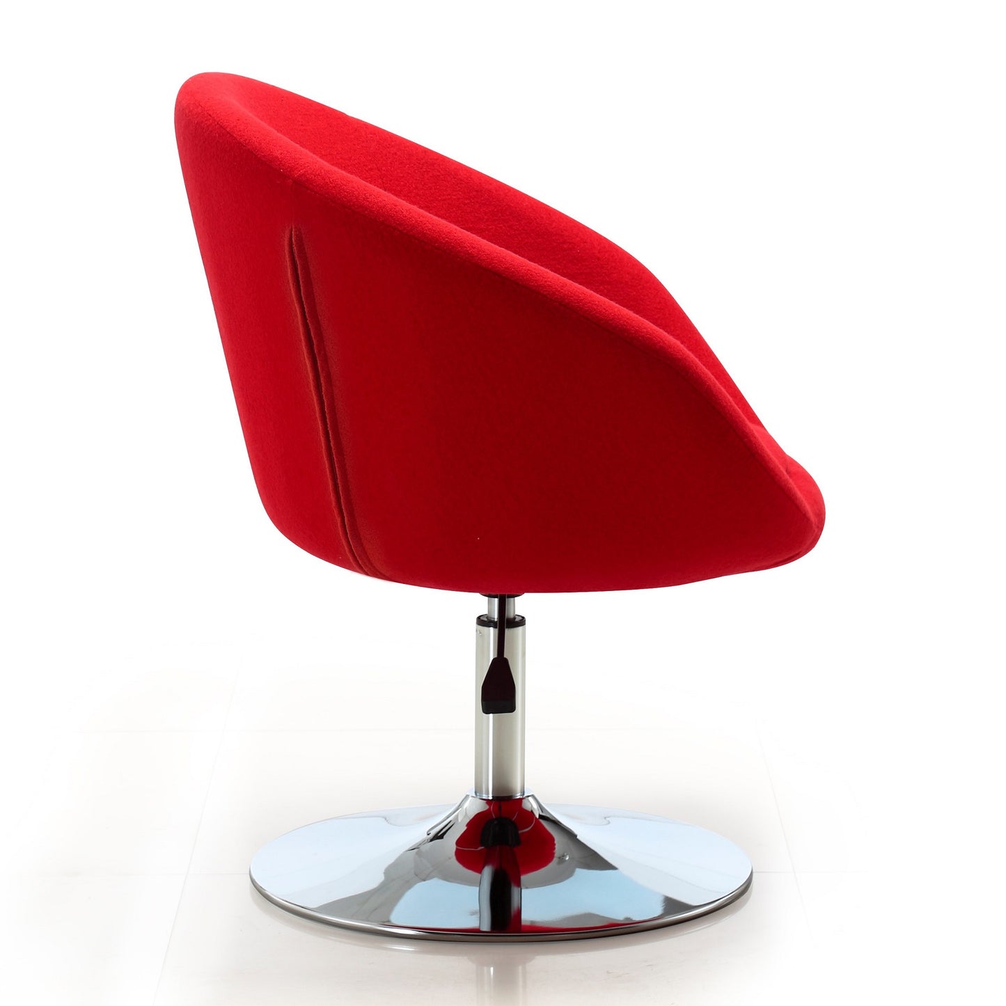 Manhattan Comfort Hopper Red and Polished Chrome Wool Blend Adjustable Height Chair (Set of 2) 2-AC036-RD