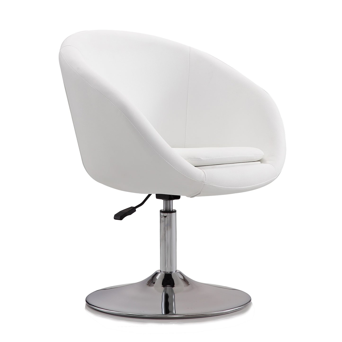 Hopper Modern Upholstered Swivel Lounge Chair in White - Set of 2 2-AC036-WH