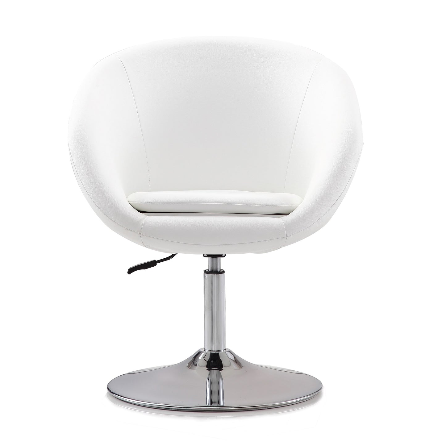 Hopper Modern Upholstered Swivel Lounge Chair in White - Set of 2 2-AC036-WH