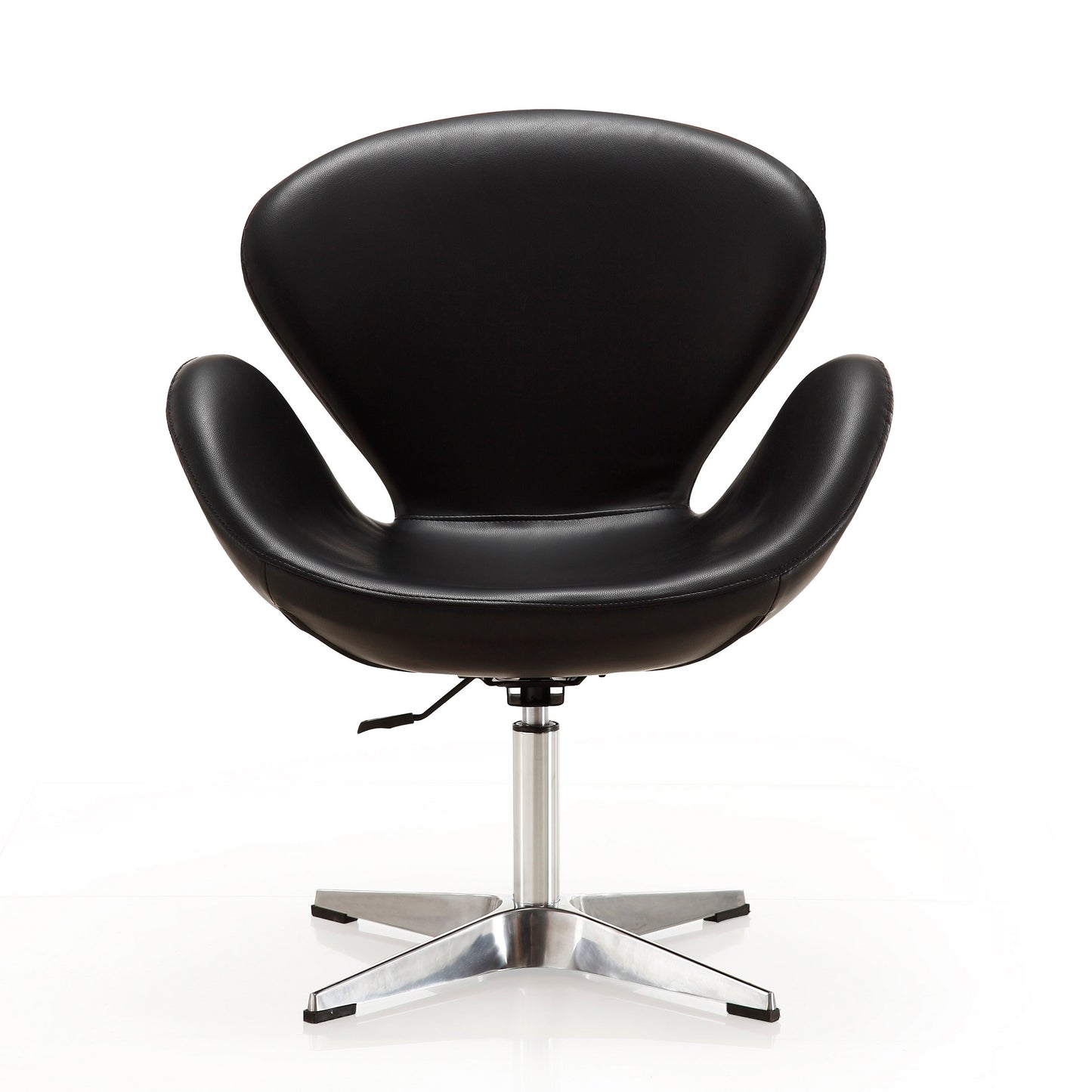 Raspberry Modern Upholstered Swivel Lounge Chair in Black - Set of 2 2-AC038-BK