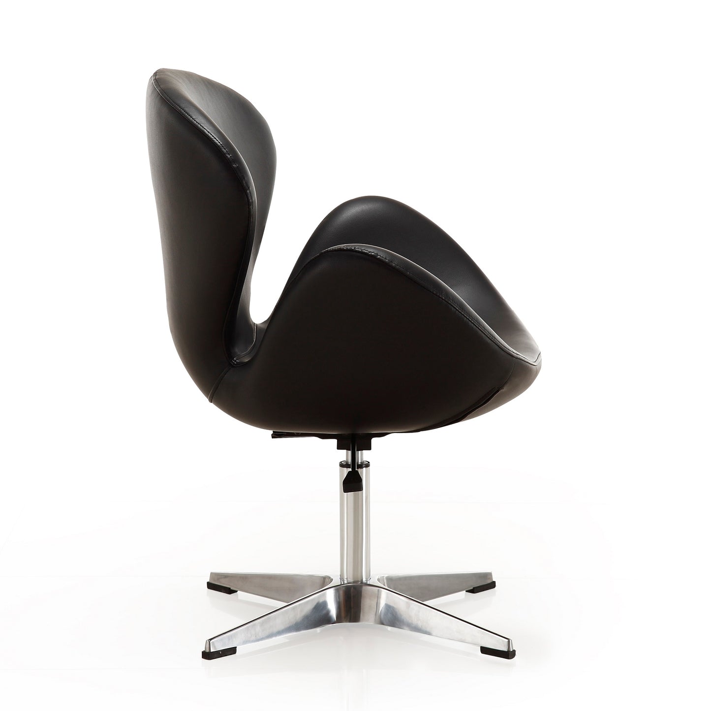 Raspberry Modern Upholstered Swivel Lounge Chair in Black - Set of 2 2-AC038-BK