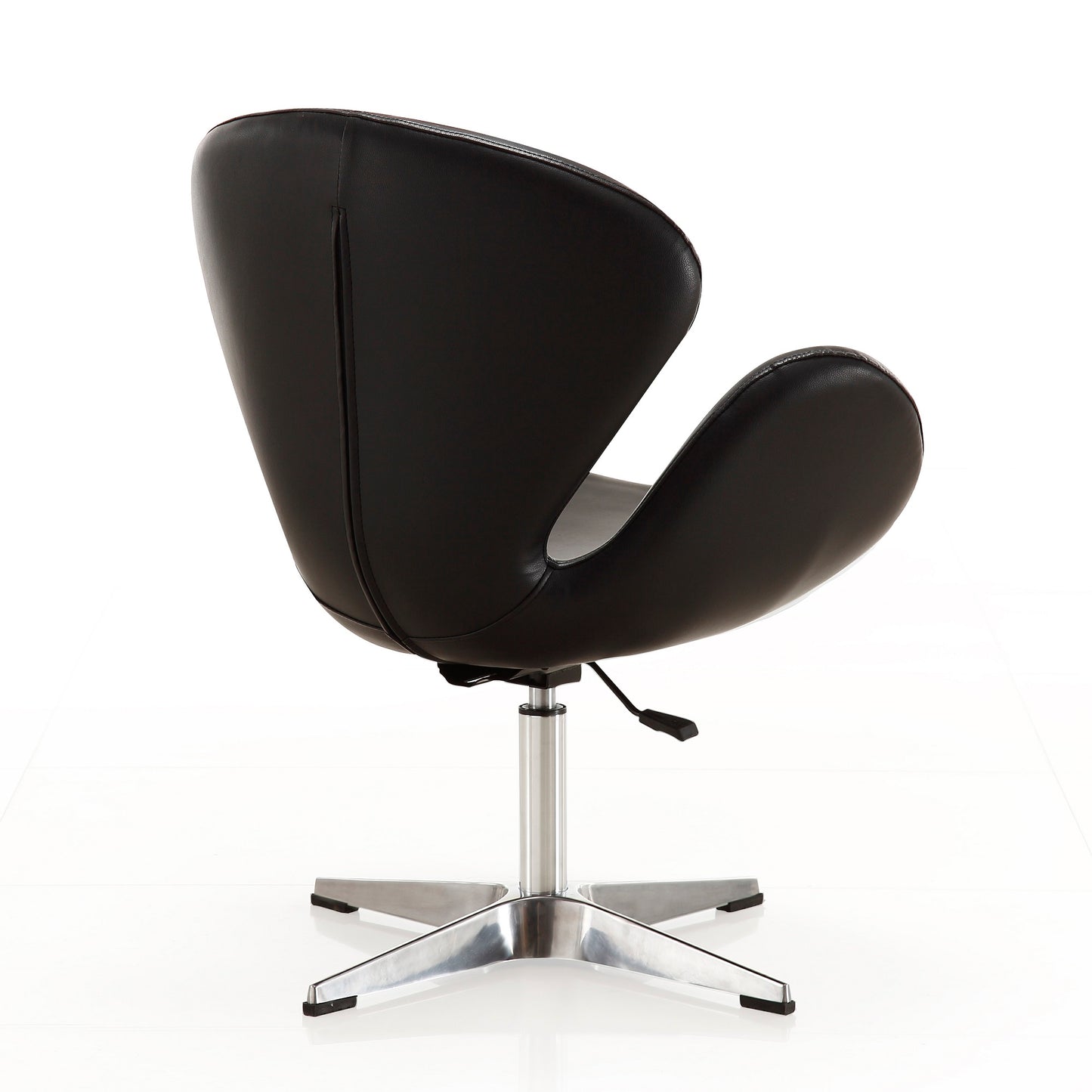 Raspberry Modern Upholstered Swivel Lounge Chair in Black - Set of 2 2-AC038-BK