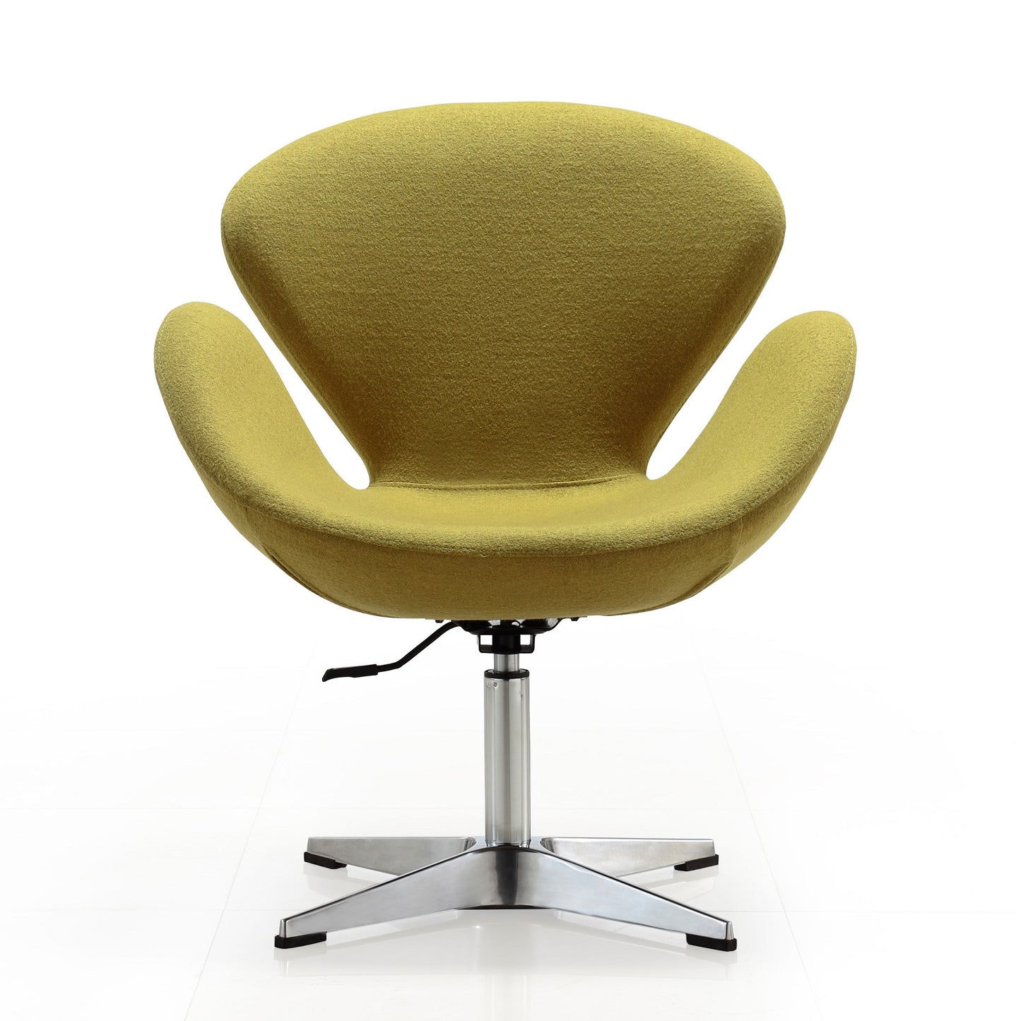 Manhattan Comfort Raspberry Green and Polished Chrome Wool Blend Adjustable Swivel Chair (Set of 2) 2-AC038-GR