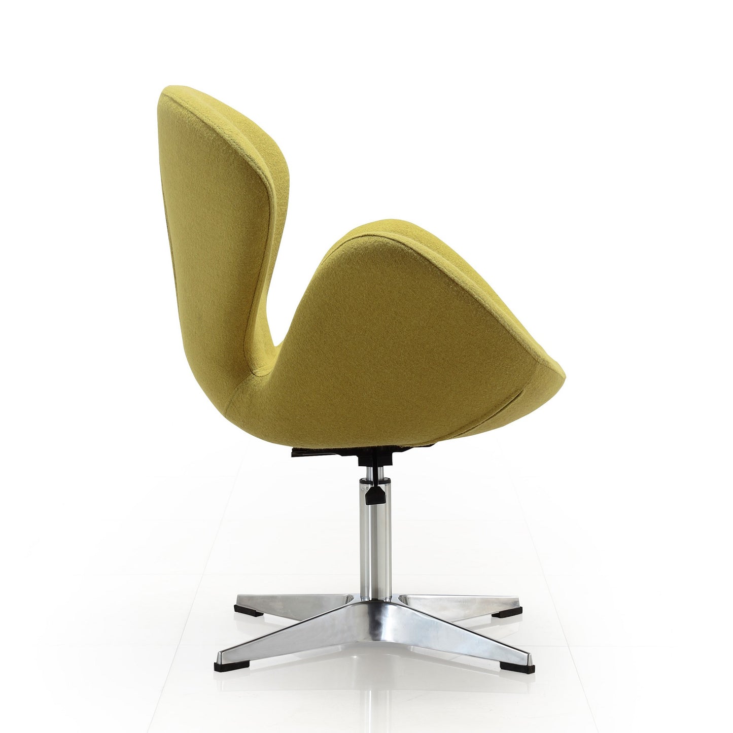 Manhattan Comfort Raspberry Green and Polished Chrome Wool Blend Adjustable Swivel Chair (Set of 2) 2-AC038-GR