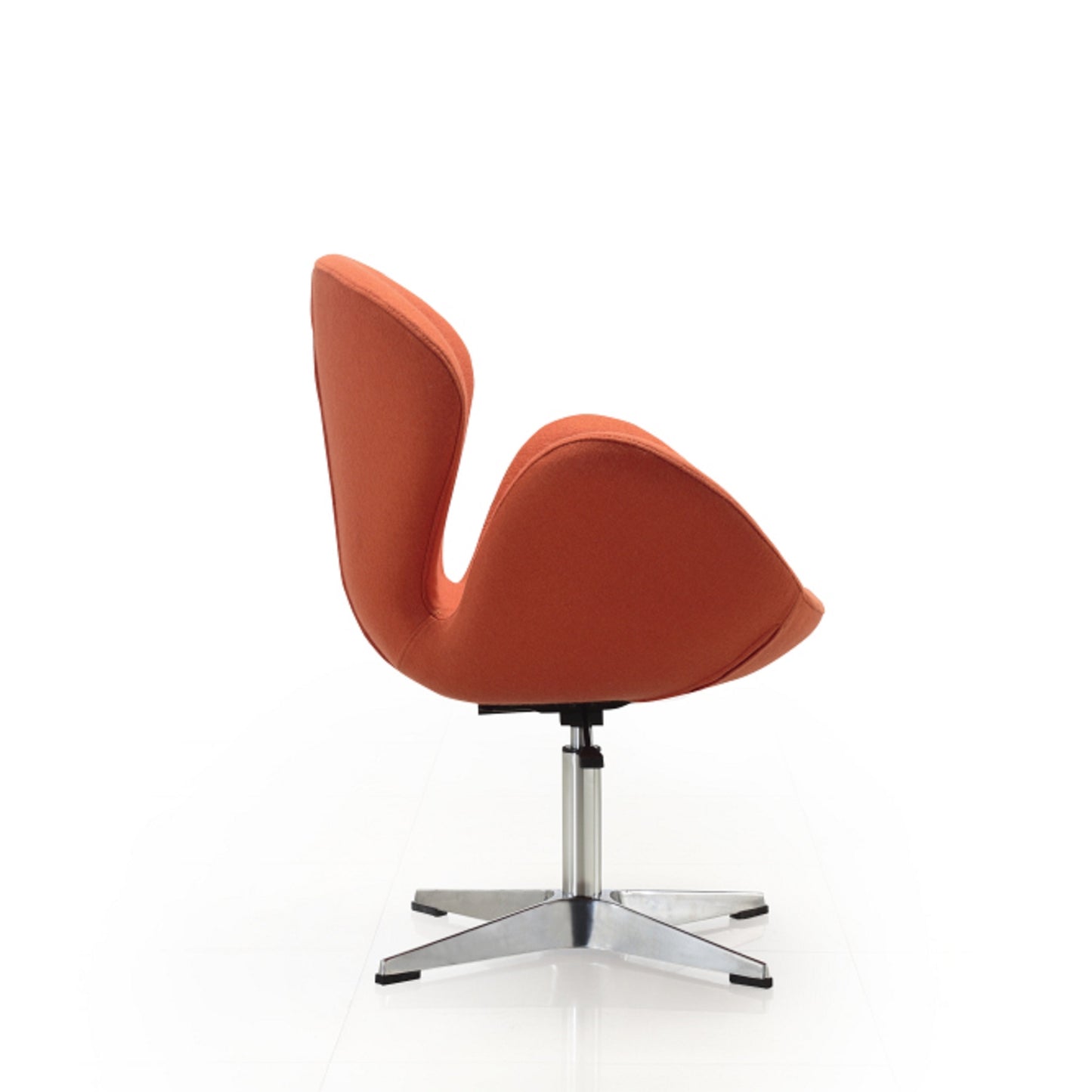Manhattan Comfort Raspberry Orange and Polished Chrome Wool Blend Adjustable Swivel Chair (Set of 2) 2-AC038-OR