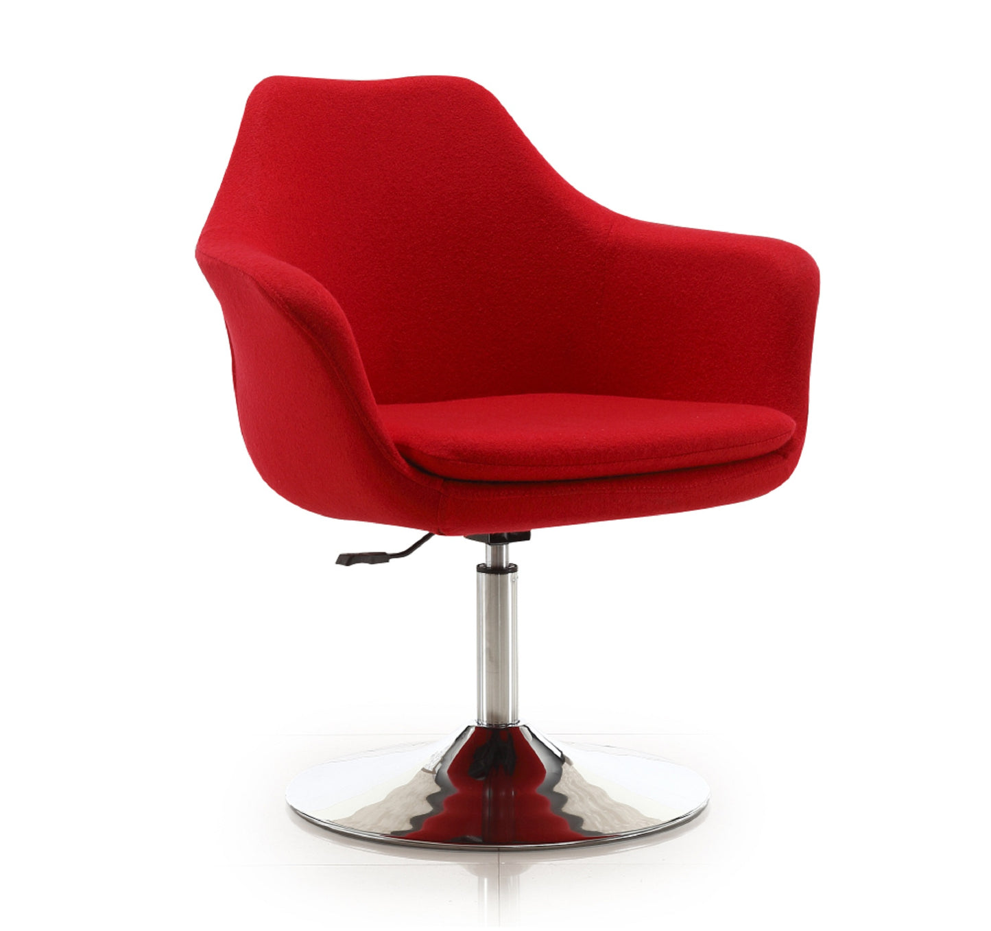 Kinsey Modern Wool Blend Swivel Lounge Chair in Red - Set of 2 2-AC039-RD
