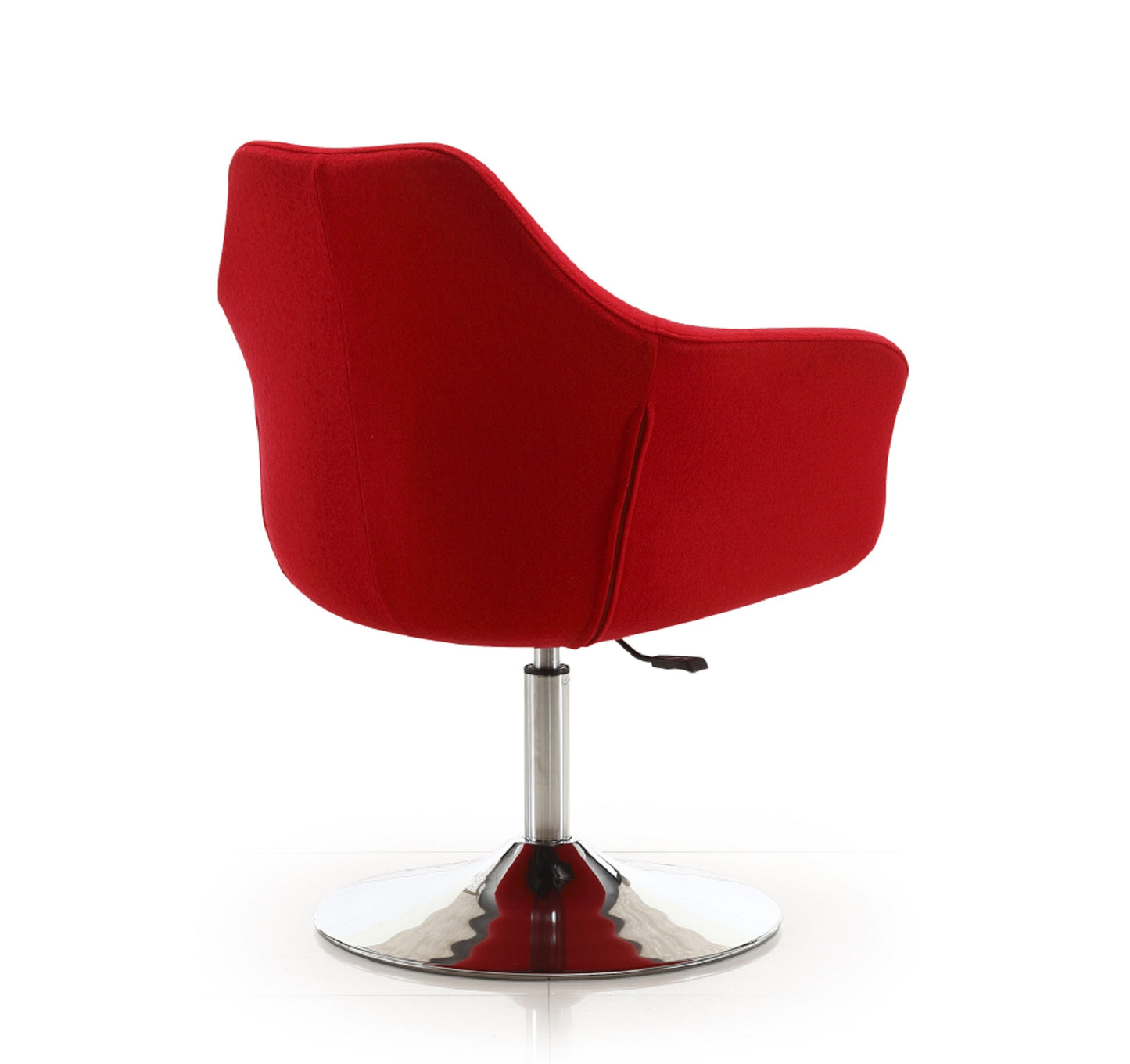 Manhattan Comfort Kinsey Red and Polished Chrome Wool Blend Adjustable Height Swivel Accent Chair (Set of 2) 2-AC039-RD