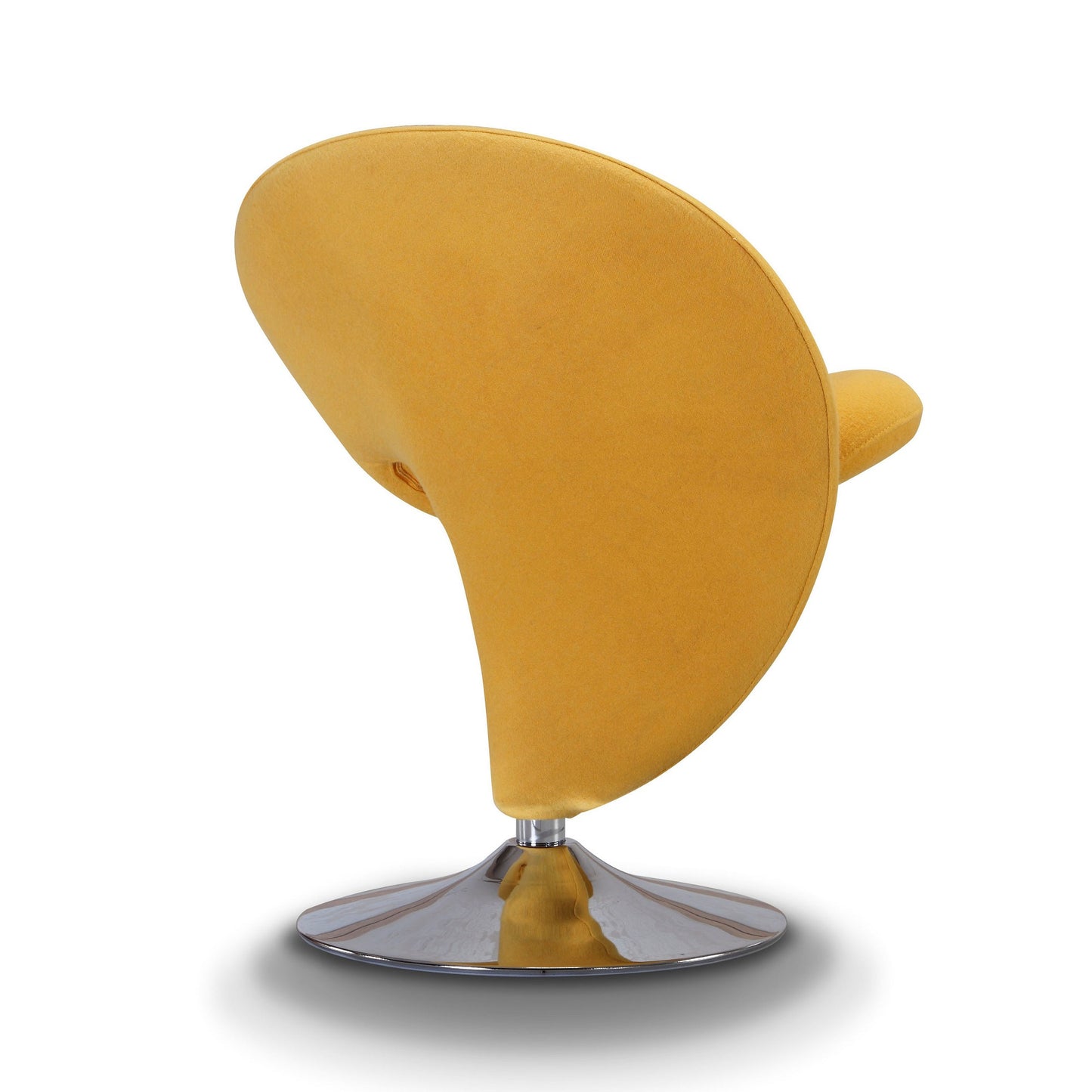 Manhattan Comfort Curl Yellow and Polished Chrome Wool Blend Swivel Accent Chair (Set of 2) 2-AC040-YL
