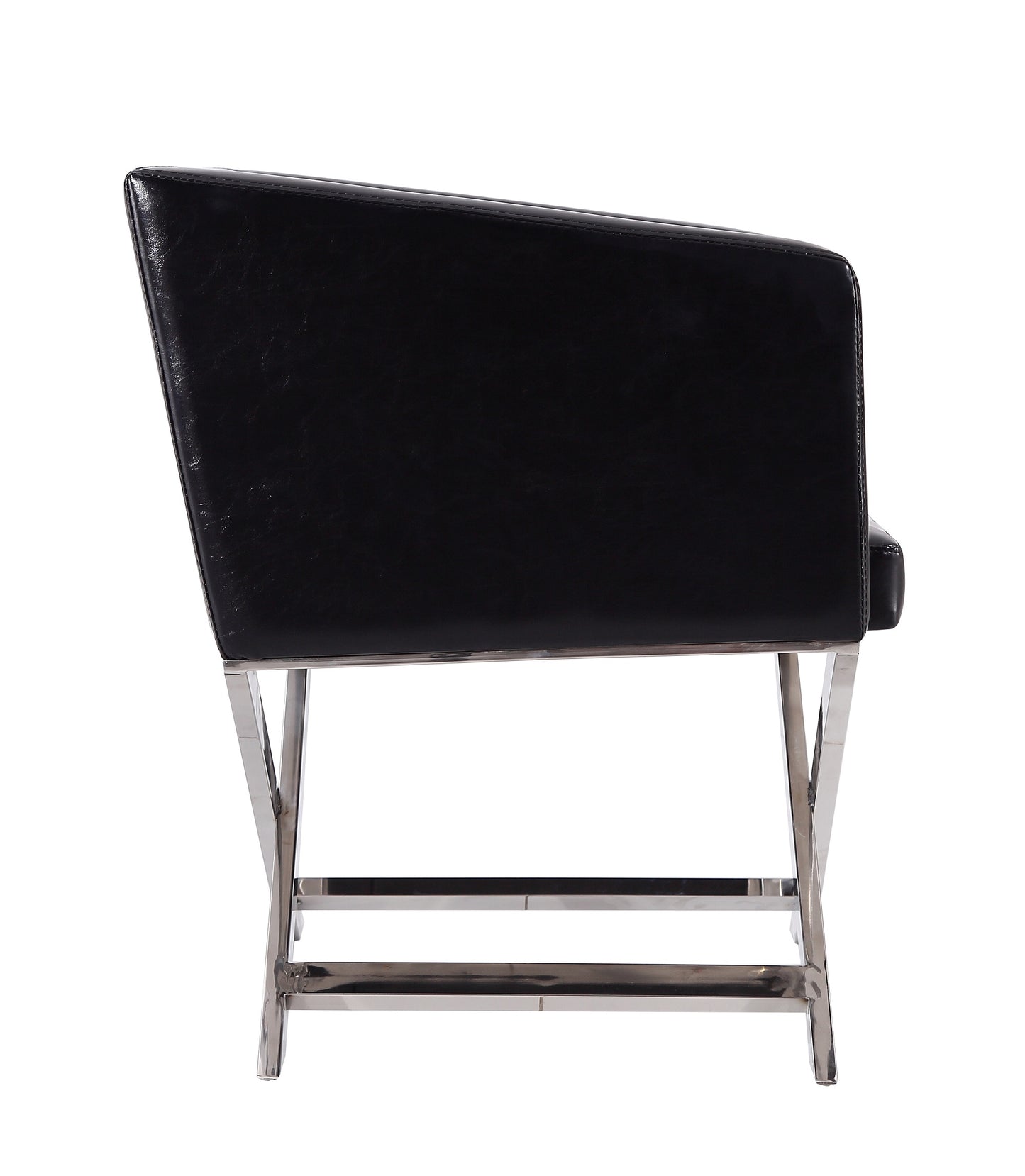 Hollywood Contemporary Vegan Leather Accent Armchair in Black - Set of 2 2-AC050-BK