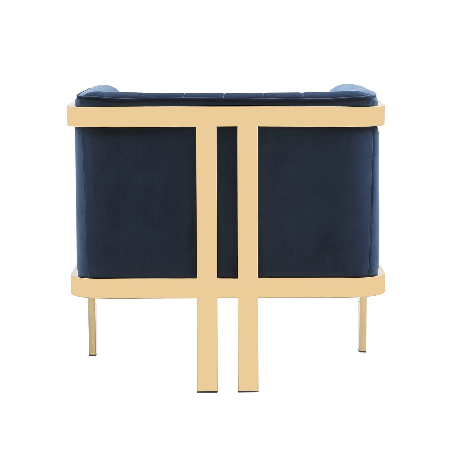 Manhattan Comfort Paramount Royal Blue and Polished Brass Velvet Accent Armchair (Set of 2) 2-AC053-BL