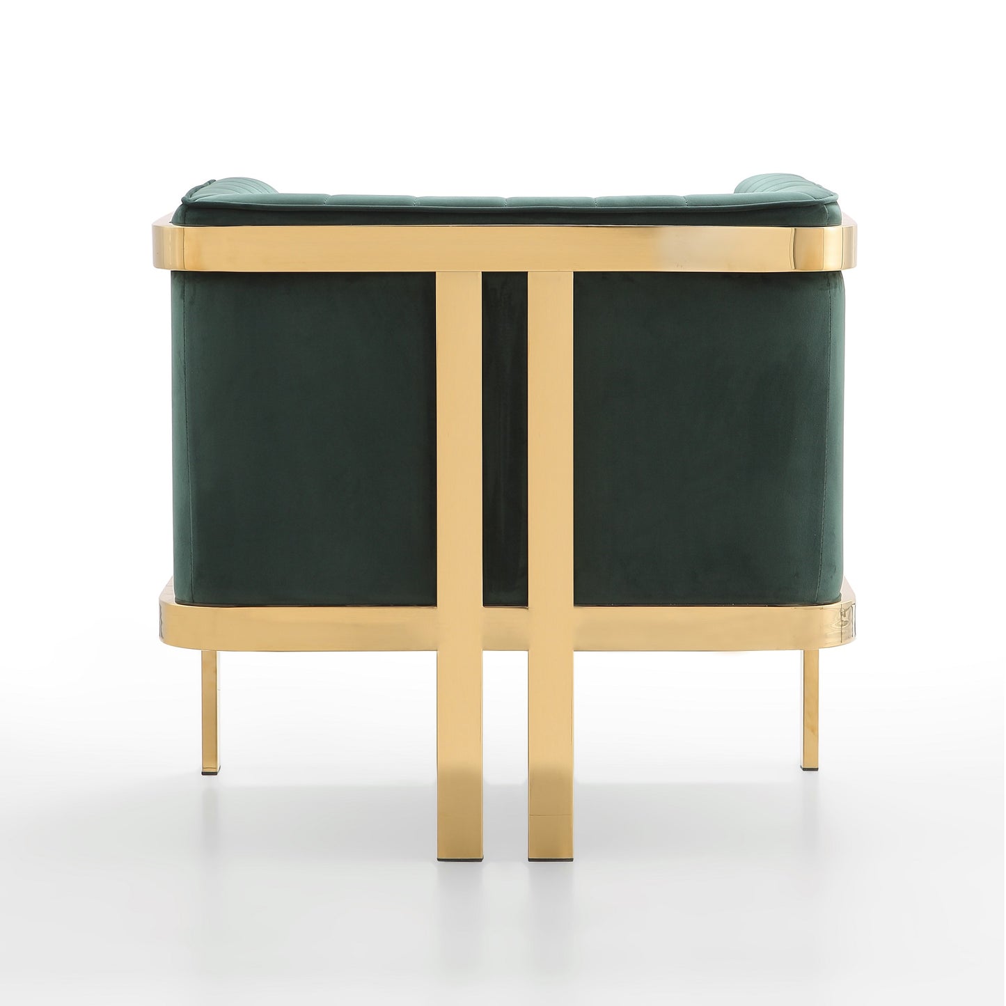 Manhattan Comfort Paramount Forest Green and Polished Brass Velvet Accent Armchair (Set of 2) 2-AC053-GR