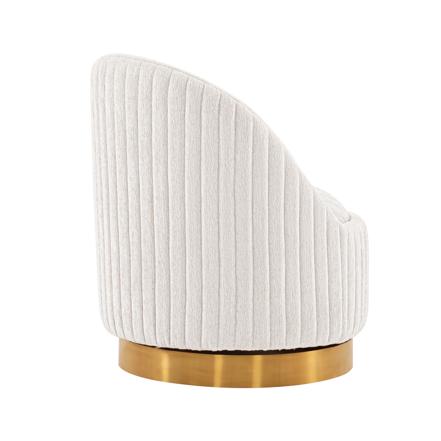 Manhattan Comfort Modern Leela Swivel Chenille Accent Chair in Cream- Set of 2 2-AC058-CR