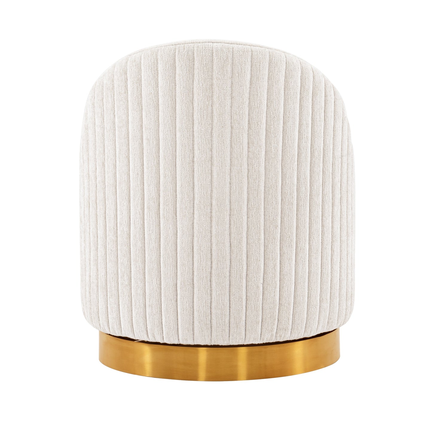 Manhattan Comfort Modern Leela Swivel Chenille Accent Chair in Cream- Set of 2 2-AC058-CR