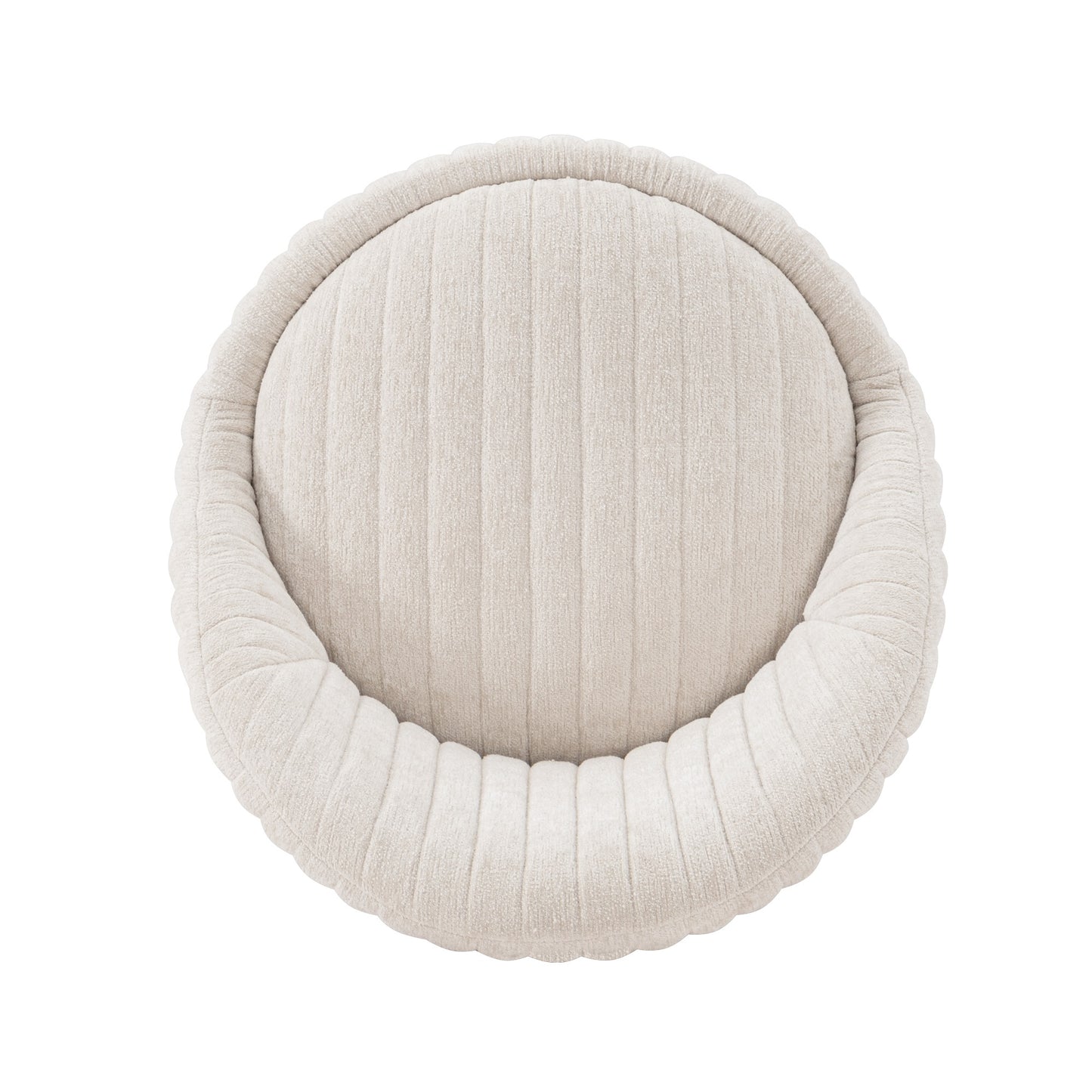 Manhattan Comfort Modern Leela Swivel Chenille Accent Chair in Cream- Set of 2 2-AC058-CR