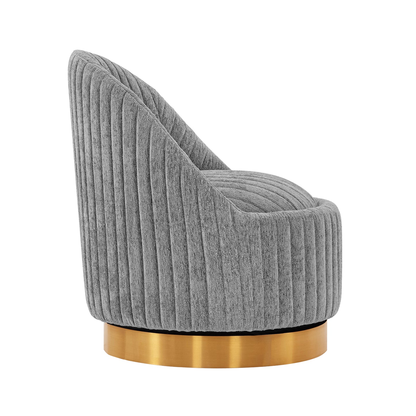 Manhattan Comfort Modern Leela Swivel Chenille Accent Chair in Grey - Set of 2 2-AC058-GY
