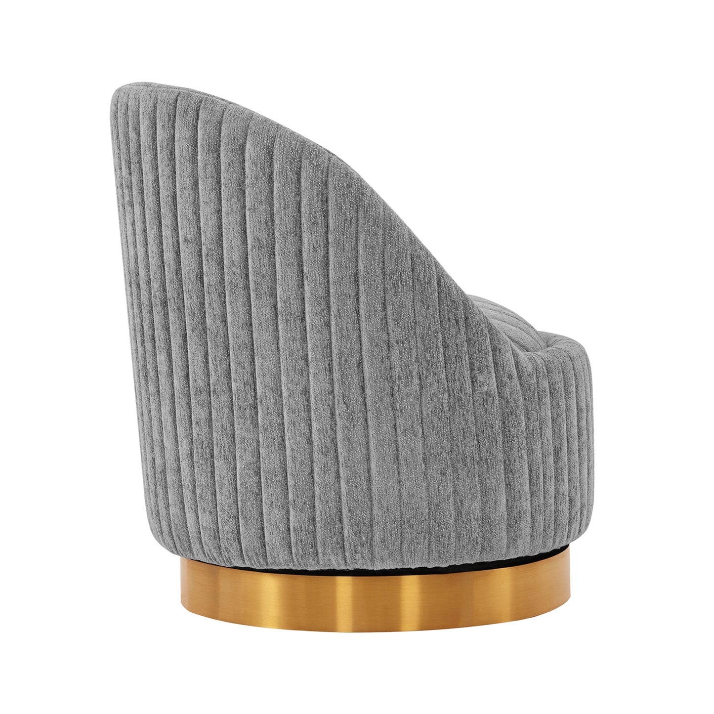 Manhattan Comfort Modern Leela Swivel Chenille Accent Chair in Grey - Set of 2 2-AC058-GY