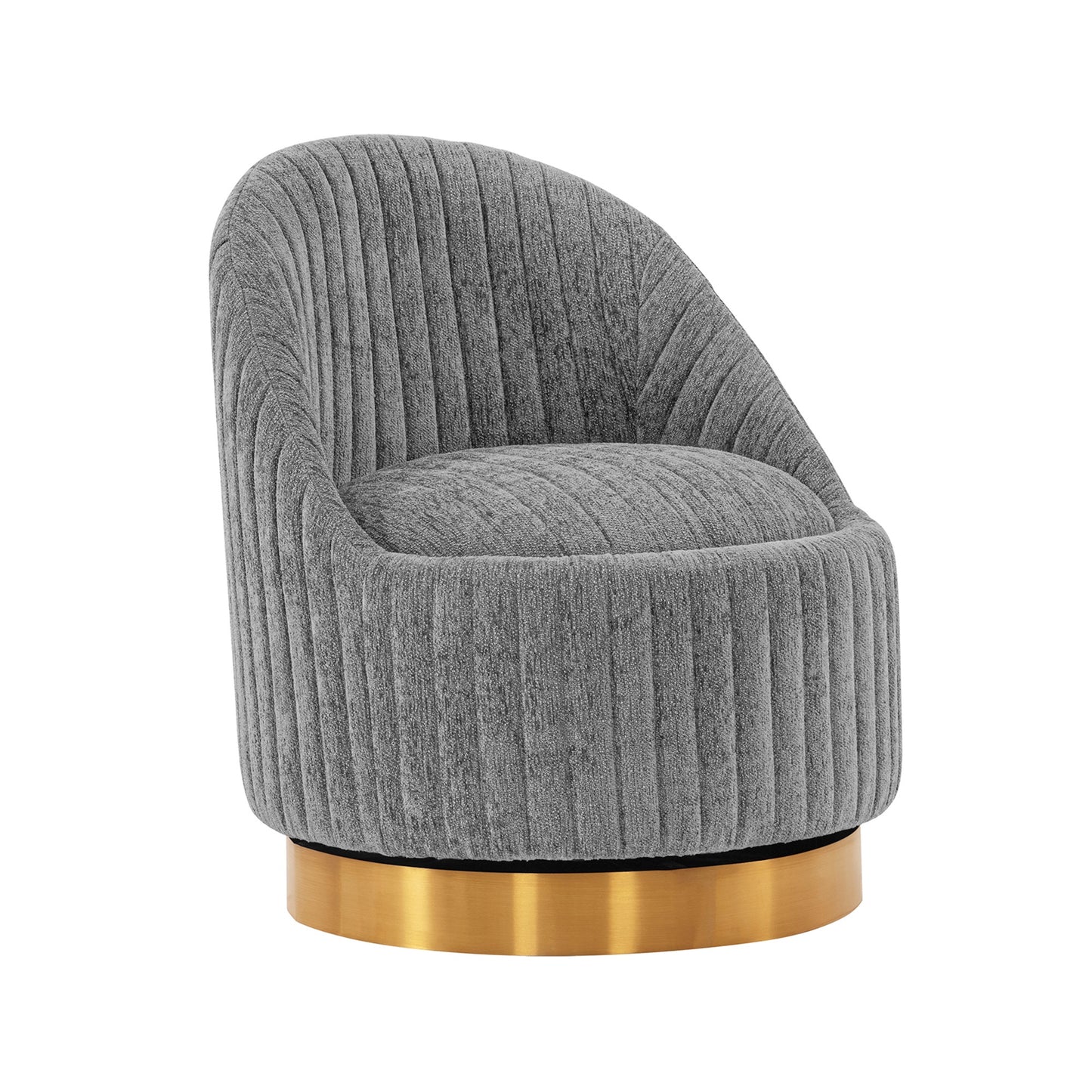 Manhattan Comfort Modern Leela Swivel Chenille Accent Chair in Grey - Set of 2 2-AC058-GY
