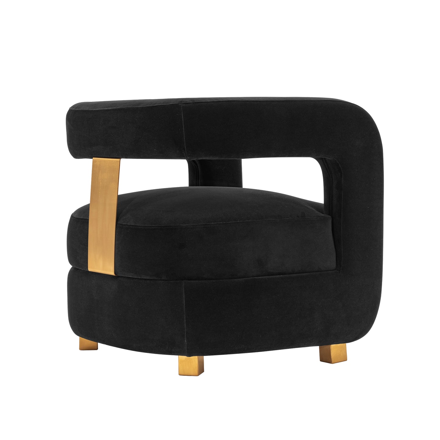Manhattan Comfort Modern Amirah Velvet Accent Chair in Black - Set of 2 2-AC060-BK