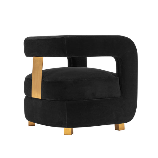 Manhattan Comfort Modern Amirah Velvet Accent Chair in Black - Set of 2 2-AC060-BK