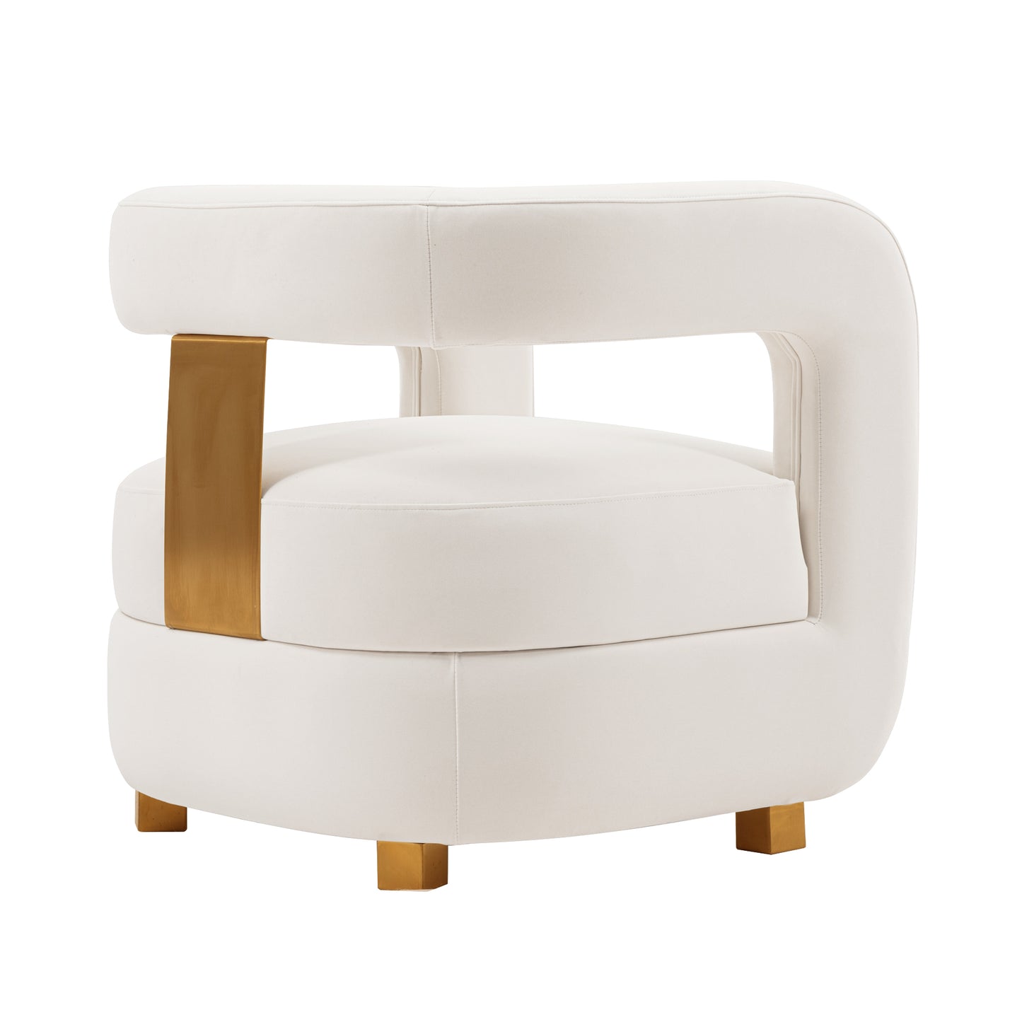 Manhattan Comfort Modern Amirah Velvet Accent Chair in White - Set of 2 2-AC060-WH
