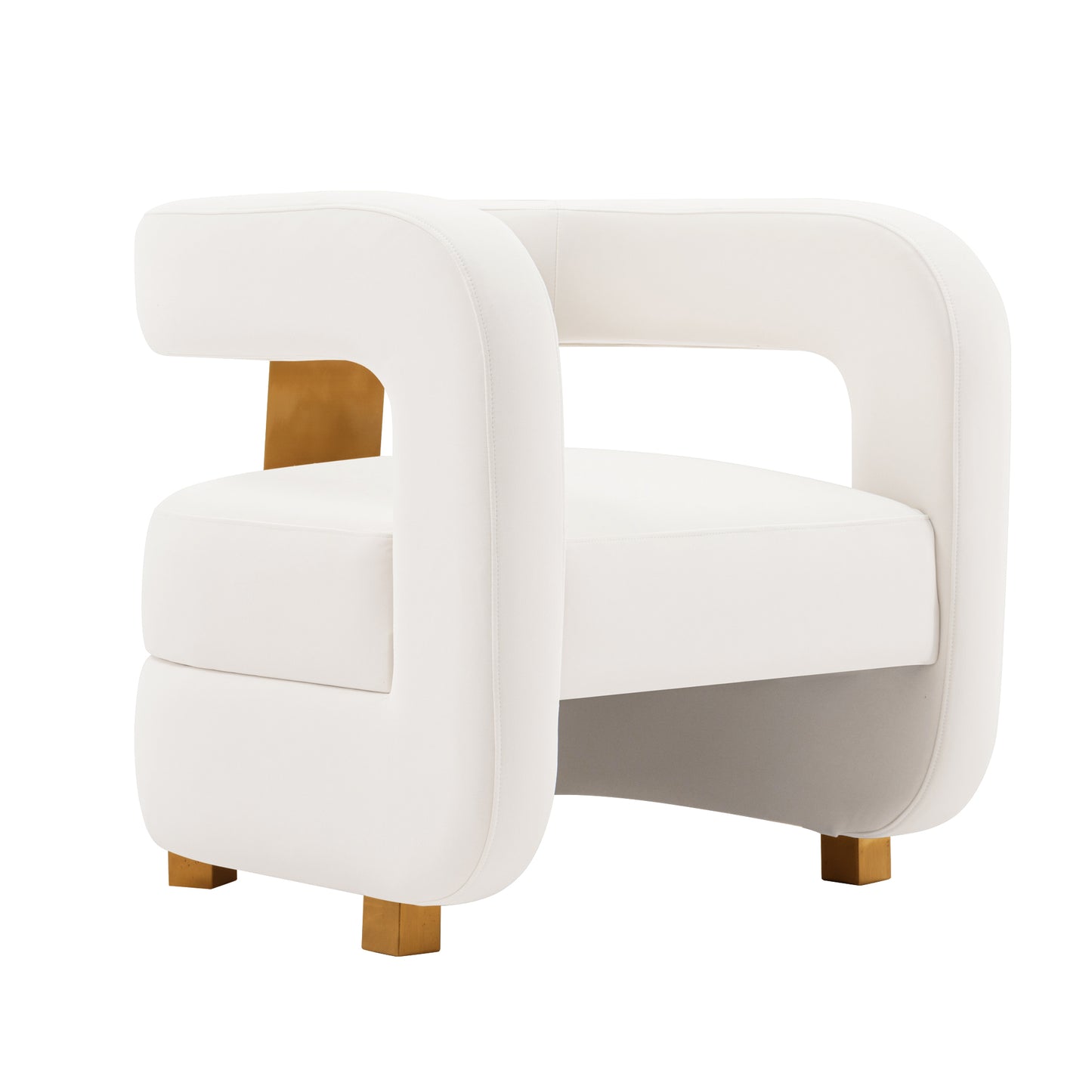 Manhattan Comfort Modern Amirah Velvet Accent Chair in White - Set of 2 2-AC060-WH