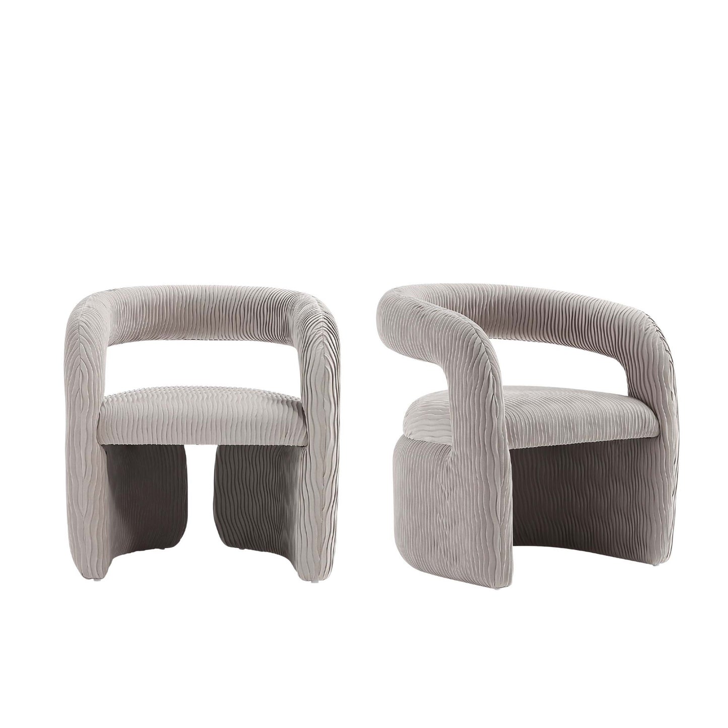 Corvette Mid-Century Modern Velvet Lounge Chair in Dove - Set of 2 2-AC068-DO