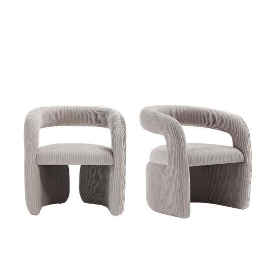 Corvette Mid-Century Modern Velvet Lounge Chair in Dove - Set of 2 2-AC068-DO