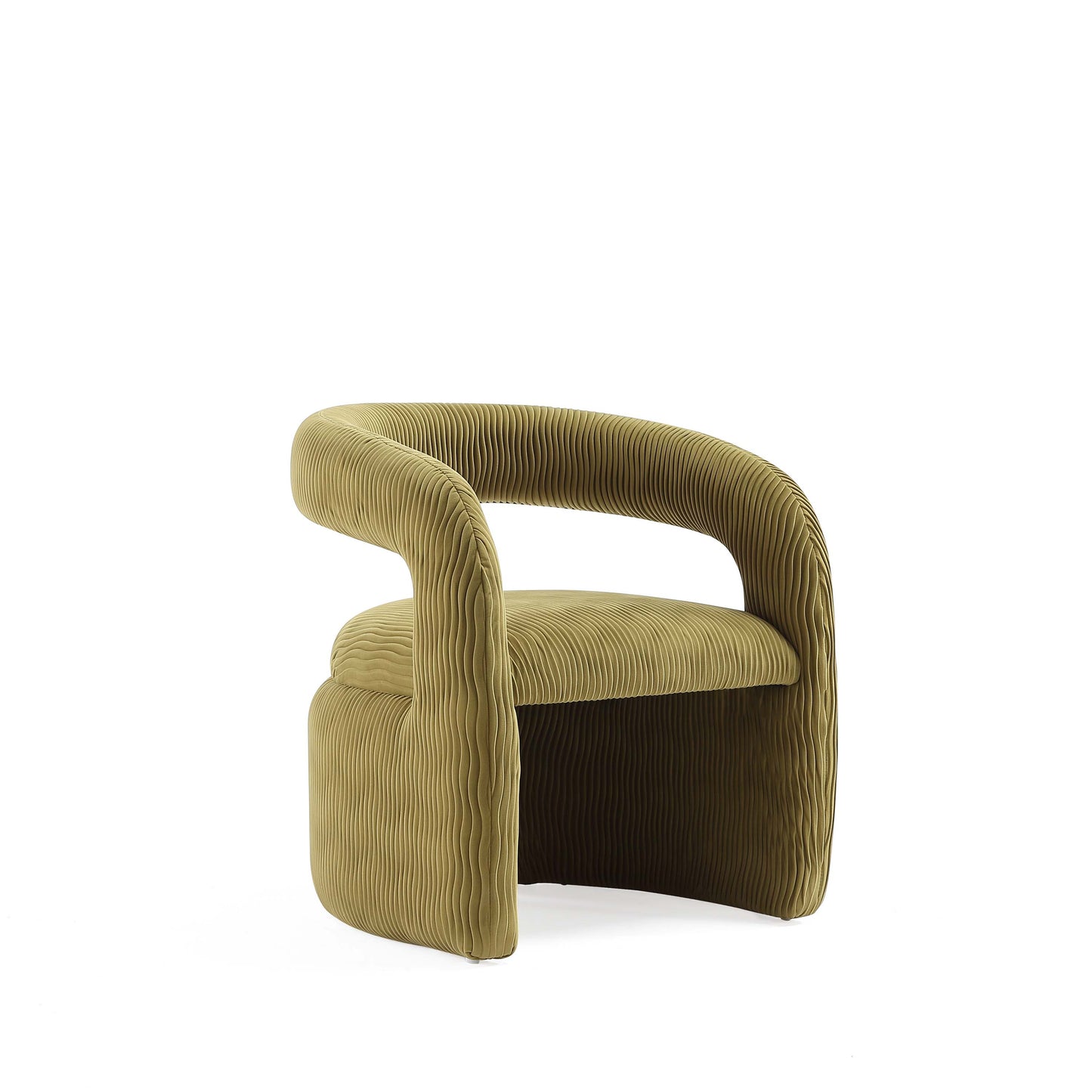 Corvette Mid-Century Modern Velvet Lounge Chair in Olive Green - Set of 2 2-AC068-OG