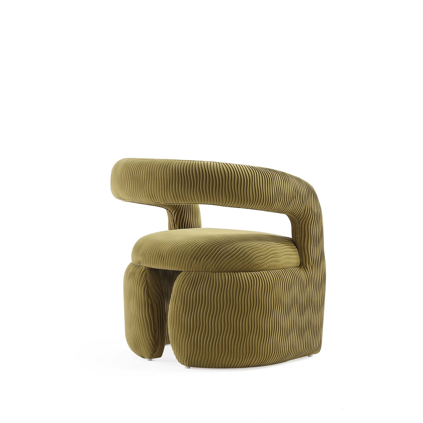 Corvette Mid-Century Modern Velvet Lounge Chair in Olive Green - Set of 2 2-AC068-OG