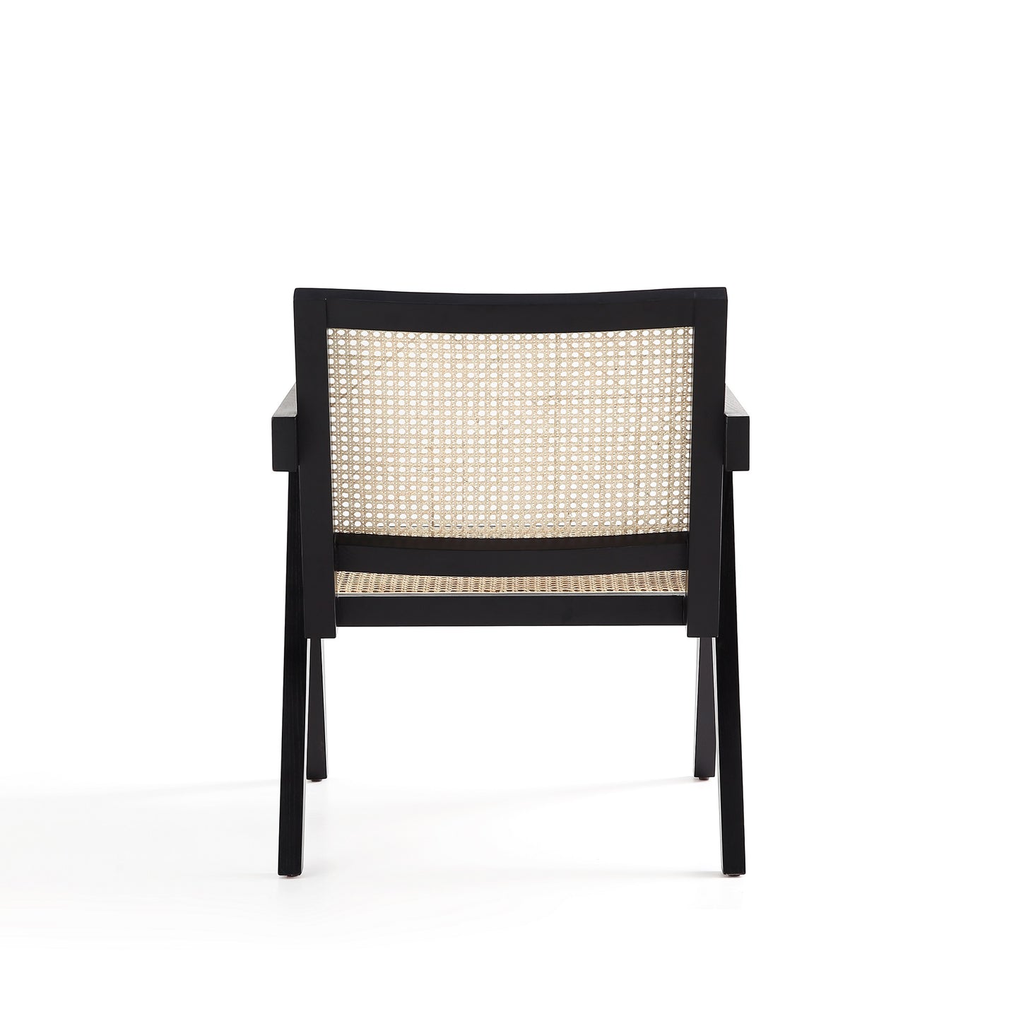 Hamlet Industry Chic Cane Back Wood Accent Armchair in Black and Natural - Set of 2 2-ACCA04-BK