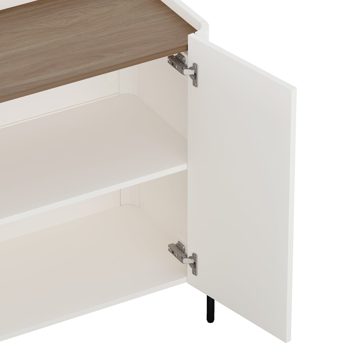 Abbey Modern 2-Piece Buffet and Accent Cabinet in Maple and Off White 2-AFSB046-OW