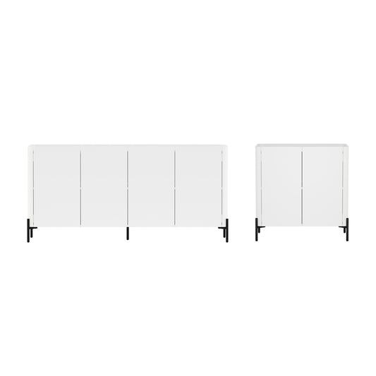 Abbey Modern 2-Piece Buffet and Accent Cabinet in White 2-AFSB046-WH