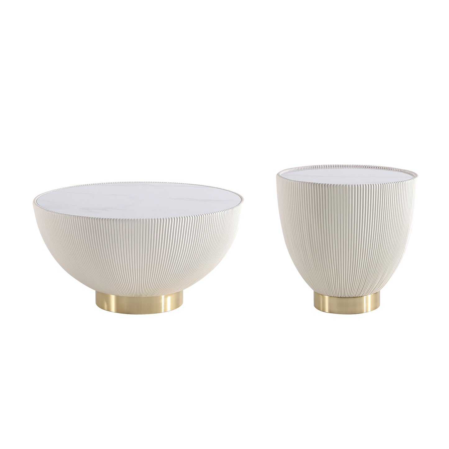 Anderson Modern 2-Piece Coffee Table & End Table Set in Cream 2-AT01-CR