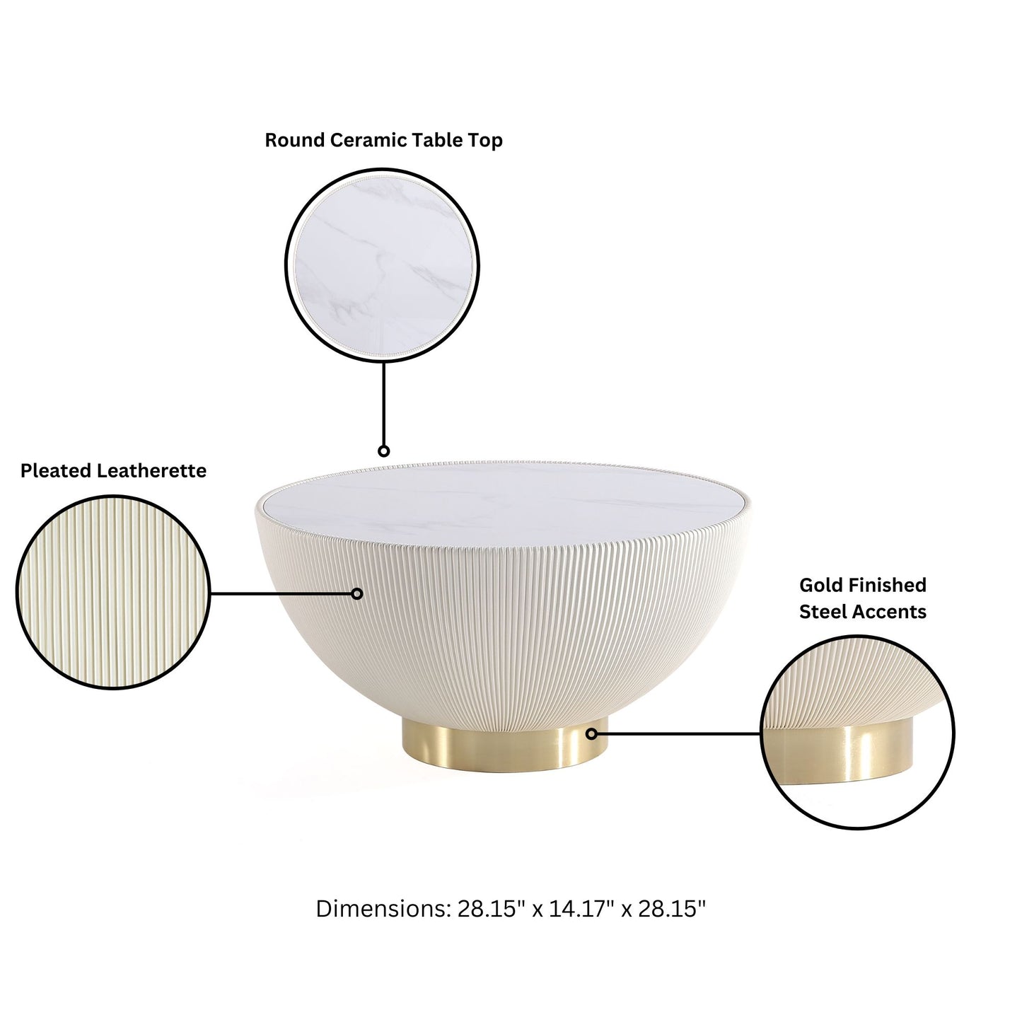 Anderson Modern 2-Piece Coffee Table & End Table Set in Cream 2-AT01-CR
