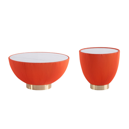 Anderson Modern 2-Piece Coffee Table & End Table Set in Orange 2-AT01-OR