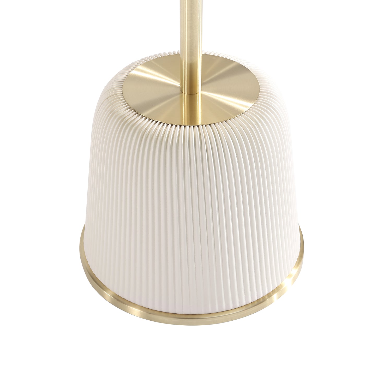Manhattan Comfort Modern Anderson Coffee Table and End Table 1.0 Upholstered in Cream Leatherette with Ceramic Faux Tabletop and Gold Metal Tabletop- Set of 2 2-AT02-CR