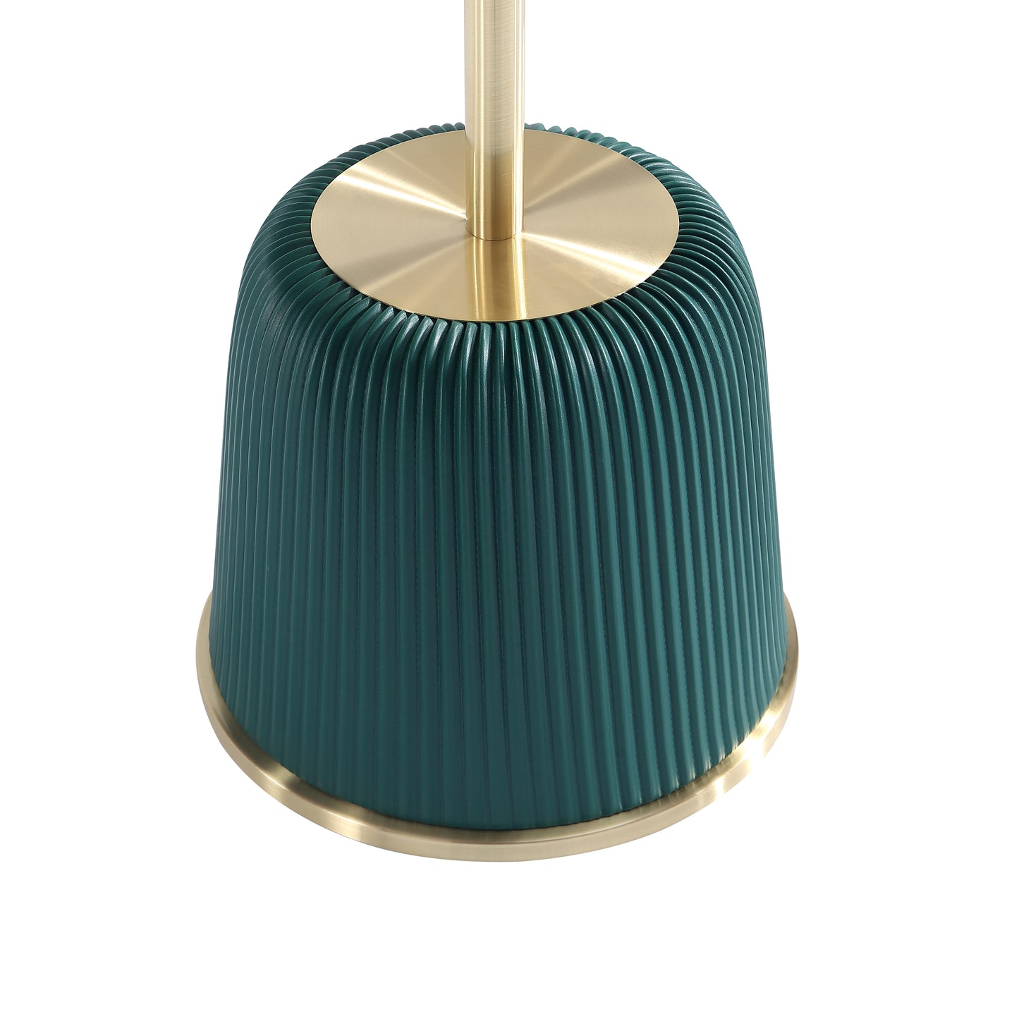 Manhattan Comfort Modern Anderson Coffee Table and End Table 1.0 Upholstered in Green Leatherette with Ceramic Faux Tabletop and Gold Metal Tabletop- Set of 2 2-AT02-GR