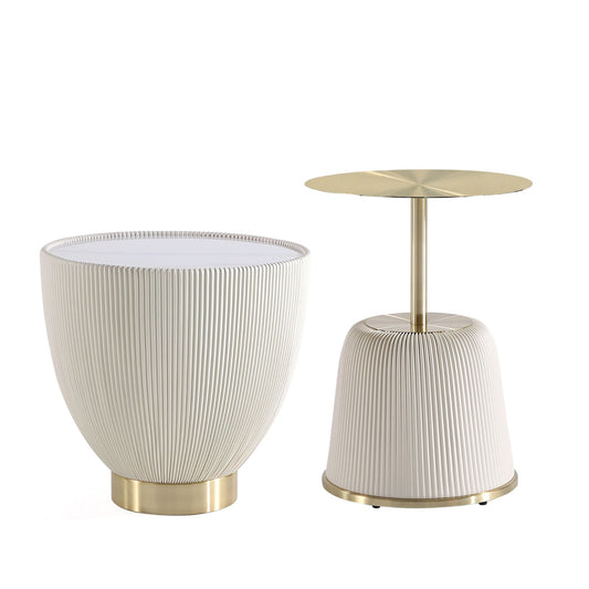 Anderson Modern 2-Piece End Table in Cream 2-AT03-CR