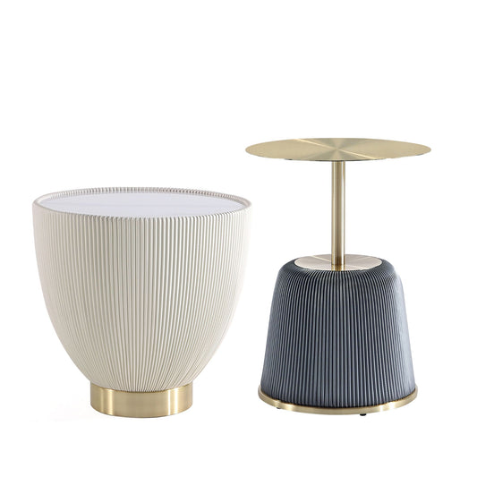 Anderson Modern 2-Piece End Table in Gray and Cream 2-AT03-CRGY
