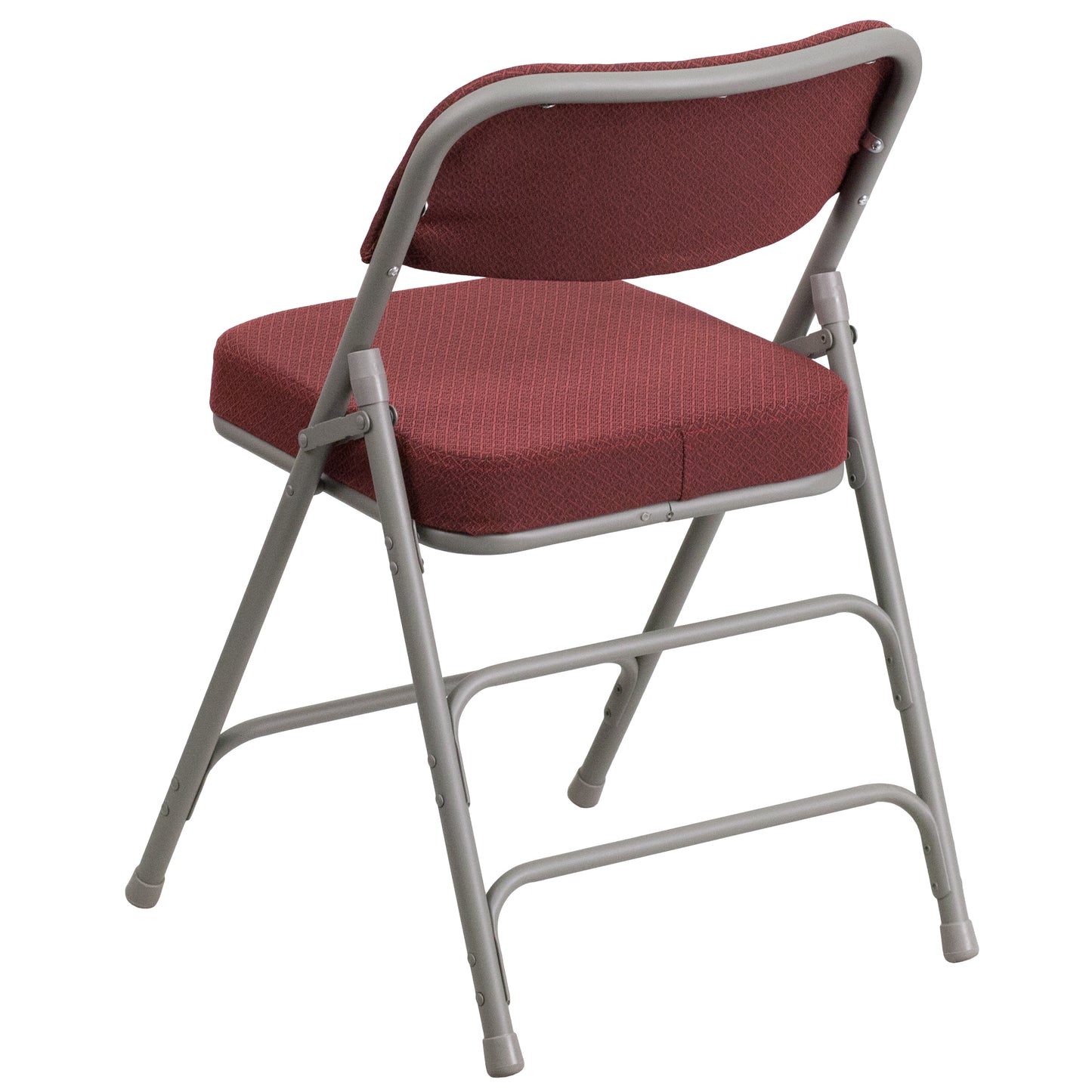 2 Pack HERCULES Series Premium Curved Triple Braced & Double Hinged Burgundy Fabric Metal Folding Chair Burgundy
