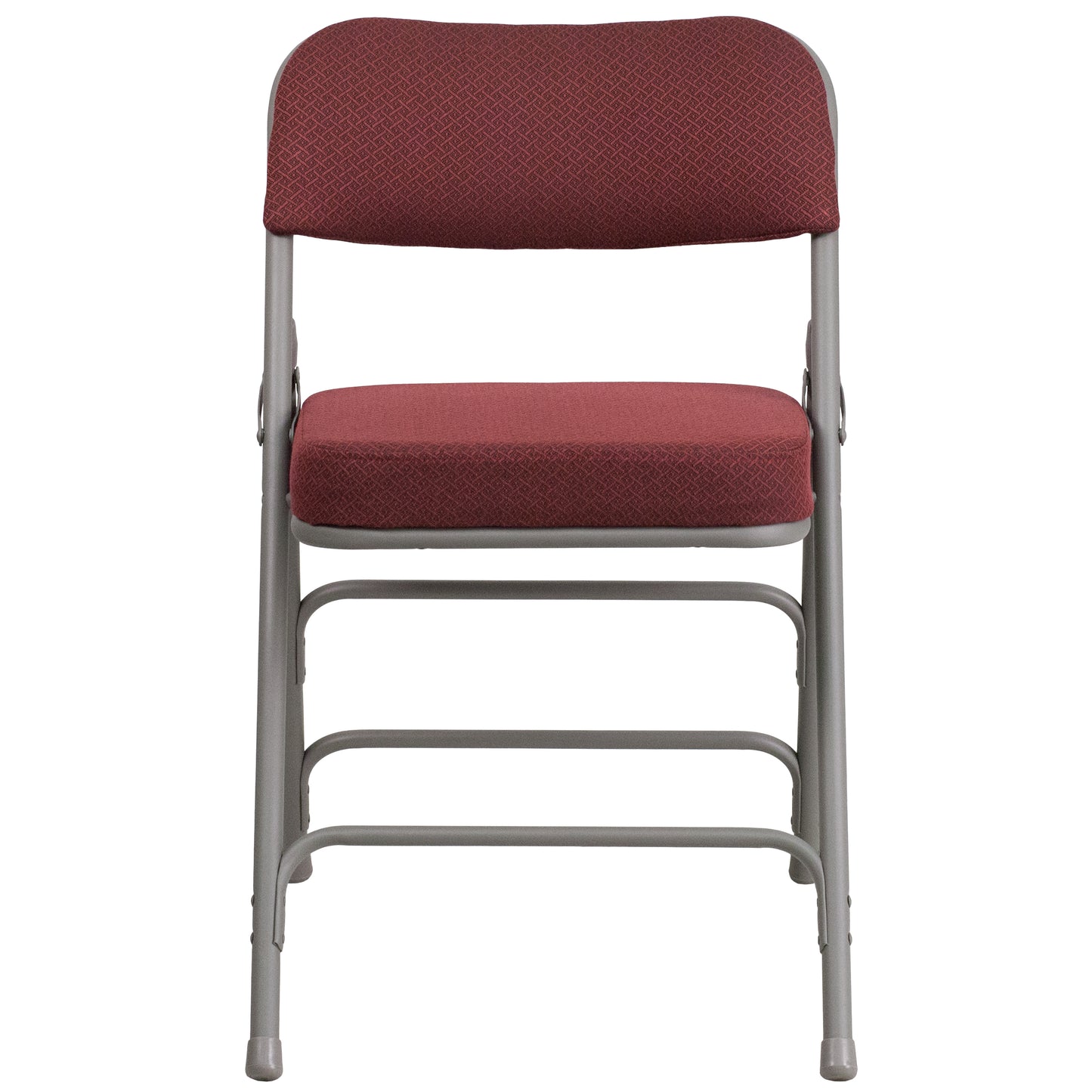 2 Pack HERCULES Series Premium Curved Triple Braced & Double Hinged Burgundy Fabric Metal Folding Chair Burgundy