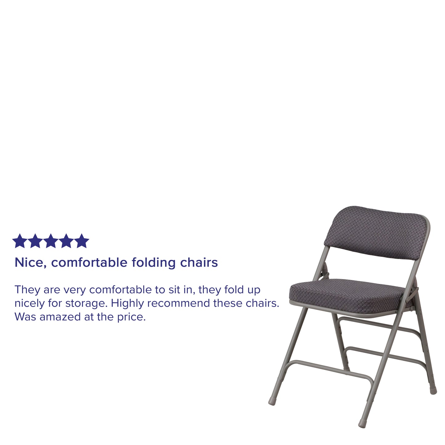 2 Pack HERCULES Series Premium Curved Triple Braced & Double Hinged Gray Fabric Metal Folding Chair Gray 2-AW-MC320AF-GRY-GG
