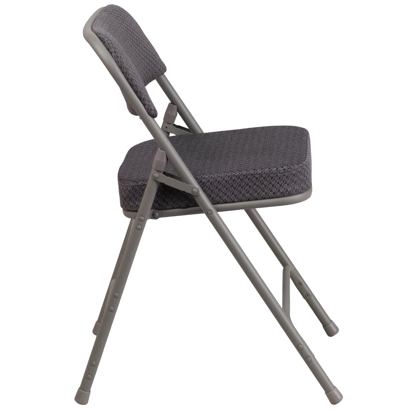 2 Pack HERCULES Series Premium Curved Triple Braced & Double Hinged Gray Fabric Metal Folding Chair Gray 2-AW-MC320AF-GRY-GG